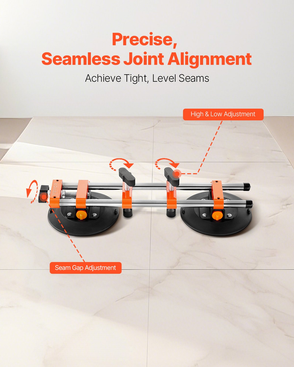 Seamless Seam Setter 2-Pack Granite with 6" Vacuum Cups and Tool Bag Countertop