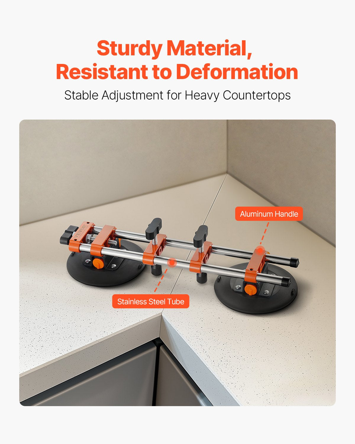 Seamless Seam Setter 2-Pack Granite with 6" Vacuum Cups and Tool Bag Countertop