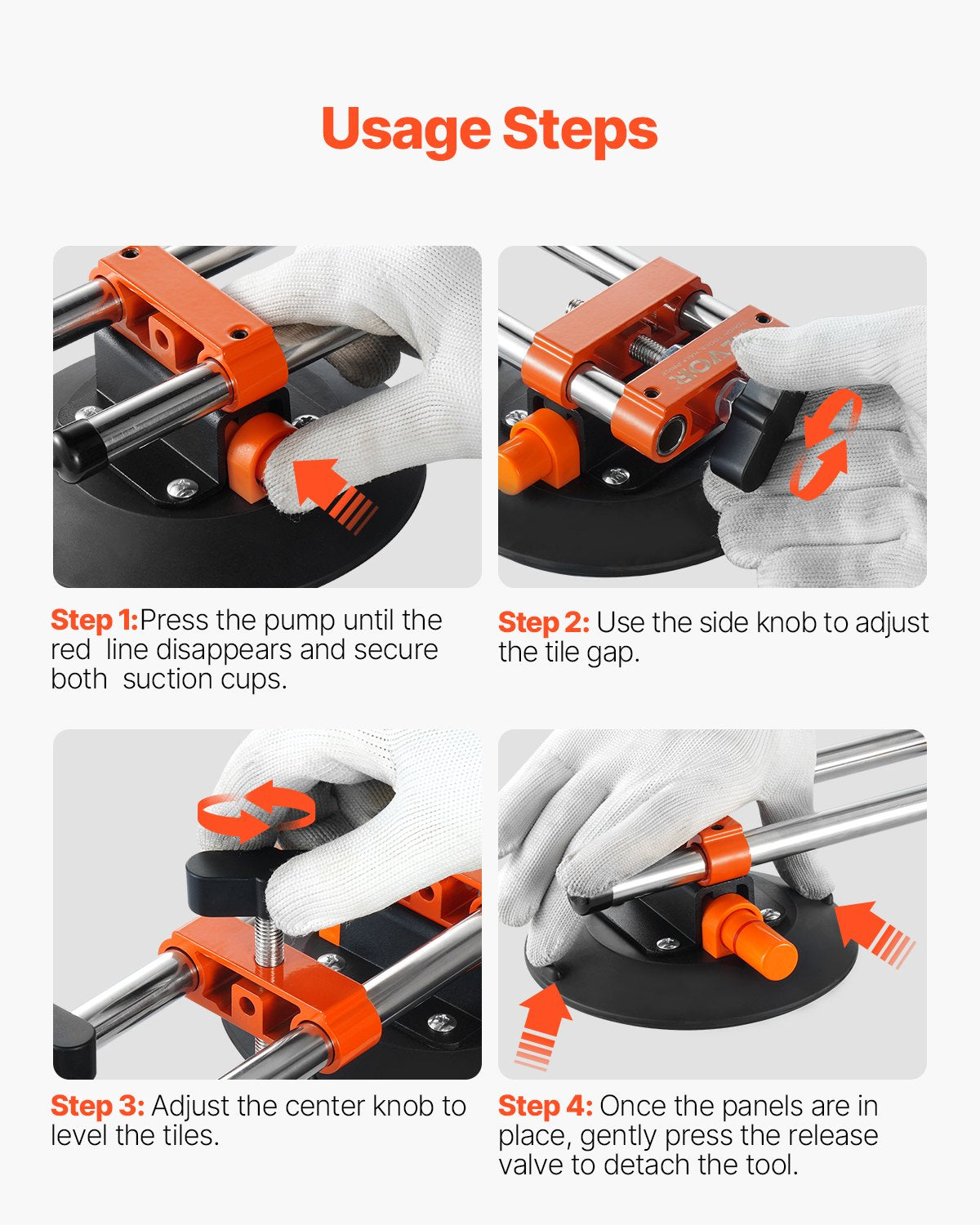 Seamless Seam Setter 2-Pack Granite with 6" Vacuum Cups and Tool Bag Countertop