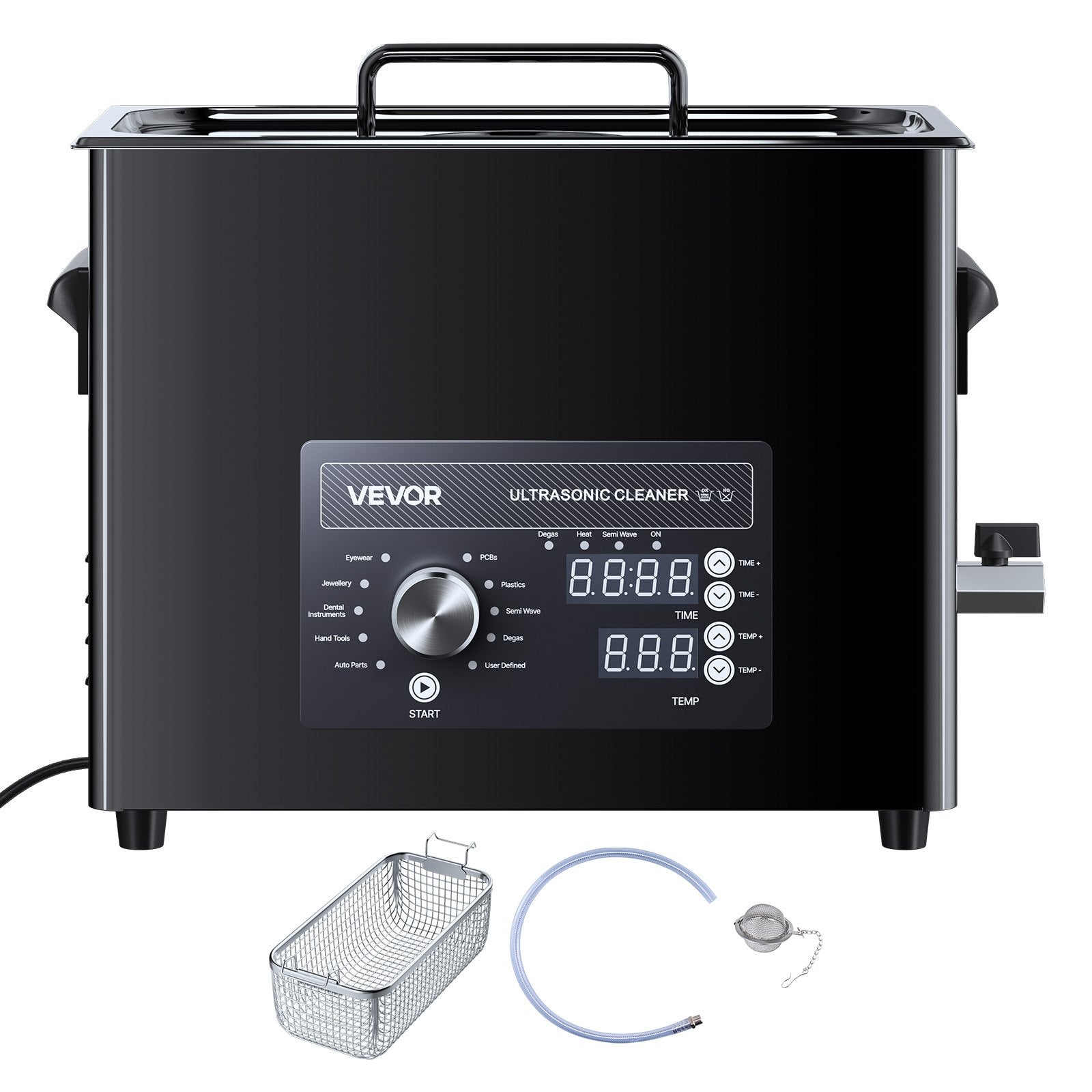 6L Ultrasonic Cleaner w/ Knob Control Stainless Steel Cleaning Machine