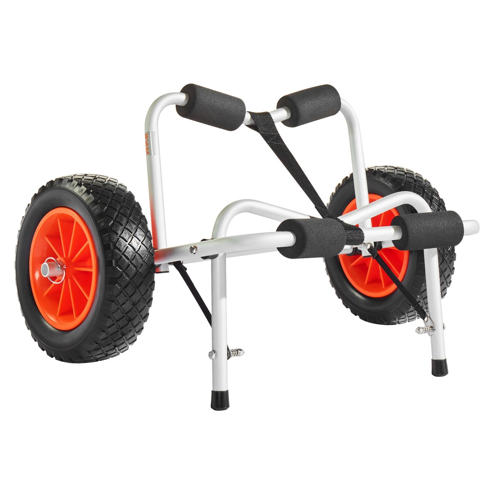 Kayak Cart 113.4kg Foldable Trolley 25.4cm Rubber Tires Ratchet Strap Kayaks