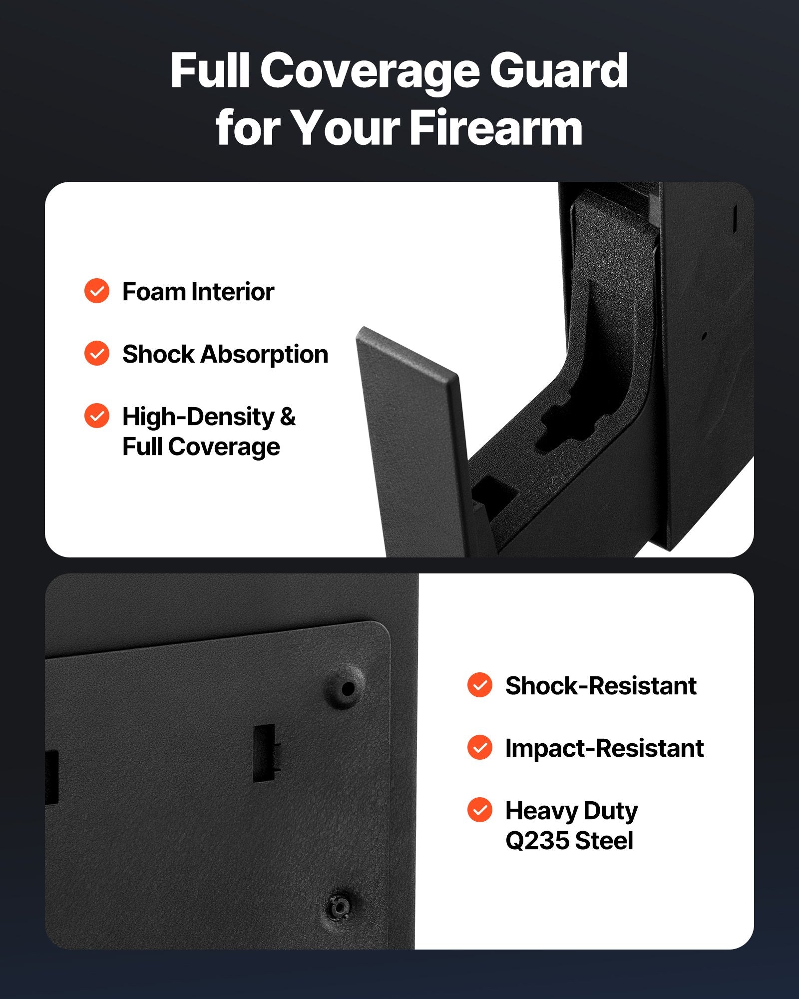 Gun Safe, Slider Handgun Safe with Fingerprint, Password & Key, LED for 1 Pistol