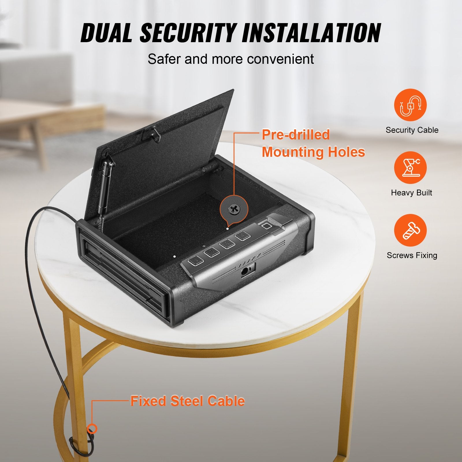 Gun Safe for Pistols Biometric Handgun Safe Fingerprint Password Key Access
