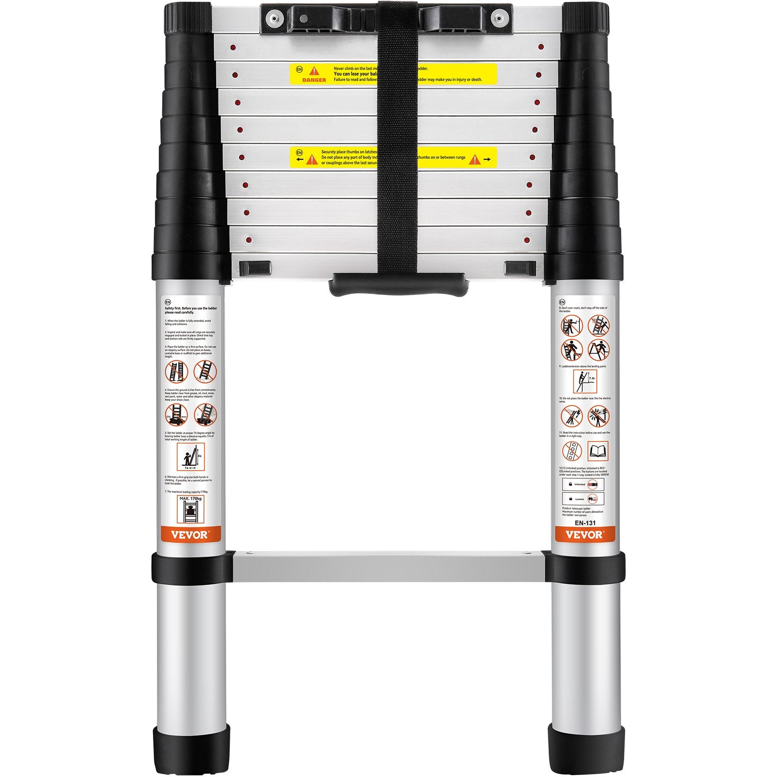 Telescoping Ladder Aluminum Extension Step 3.2m Multi-Purpose Portable