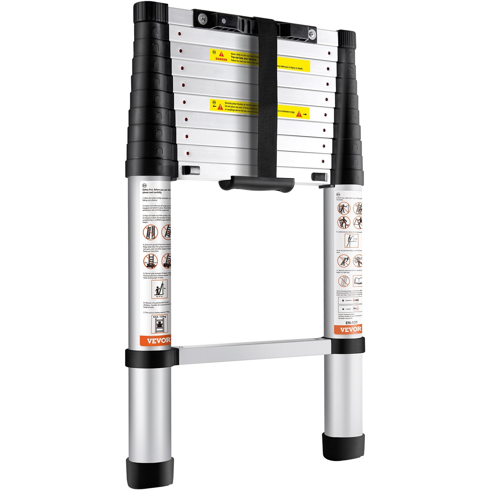 Telescoping Ladder Aluminum Extension Step 3.2m Multi-Purpose Portable