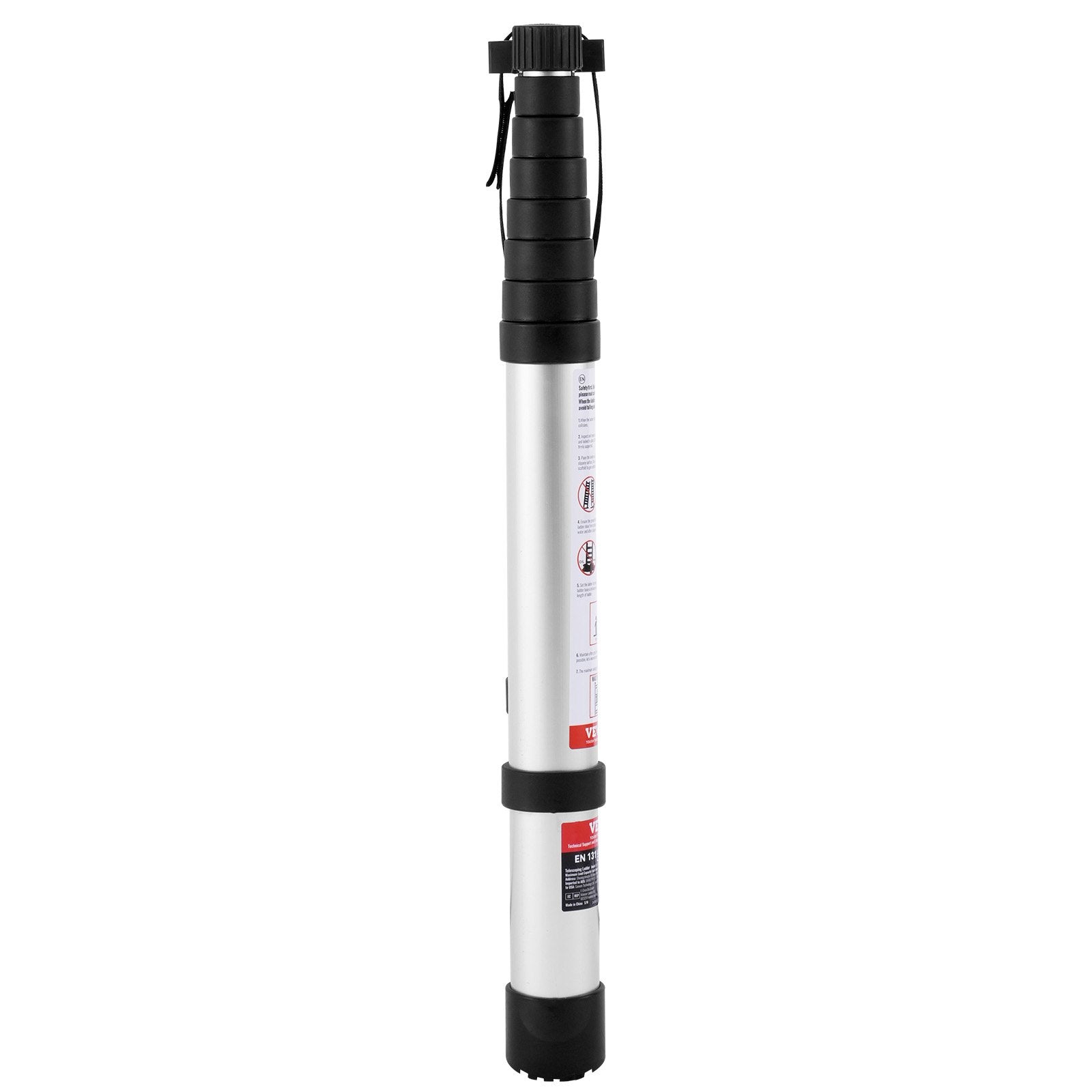 Telescoping Ladder 8.5FT Aluminum Extension One-Button Retraction 375LBS