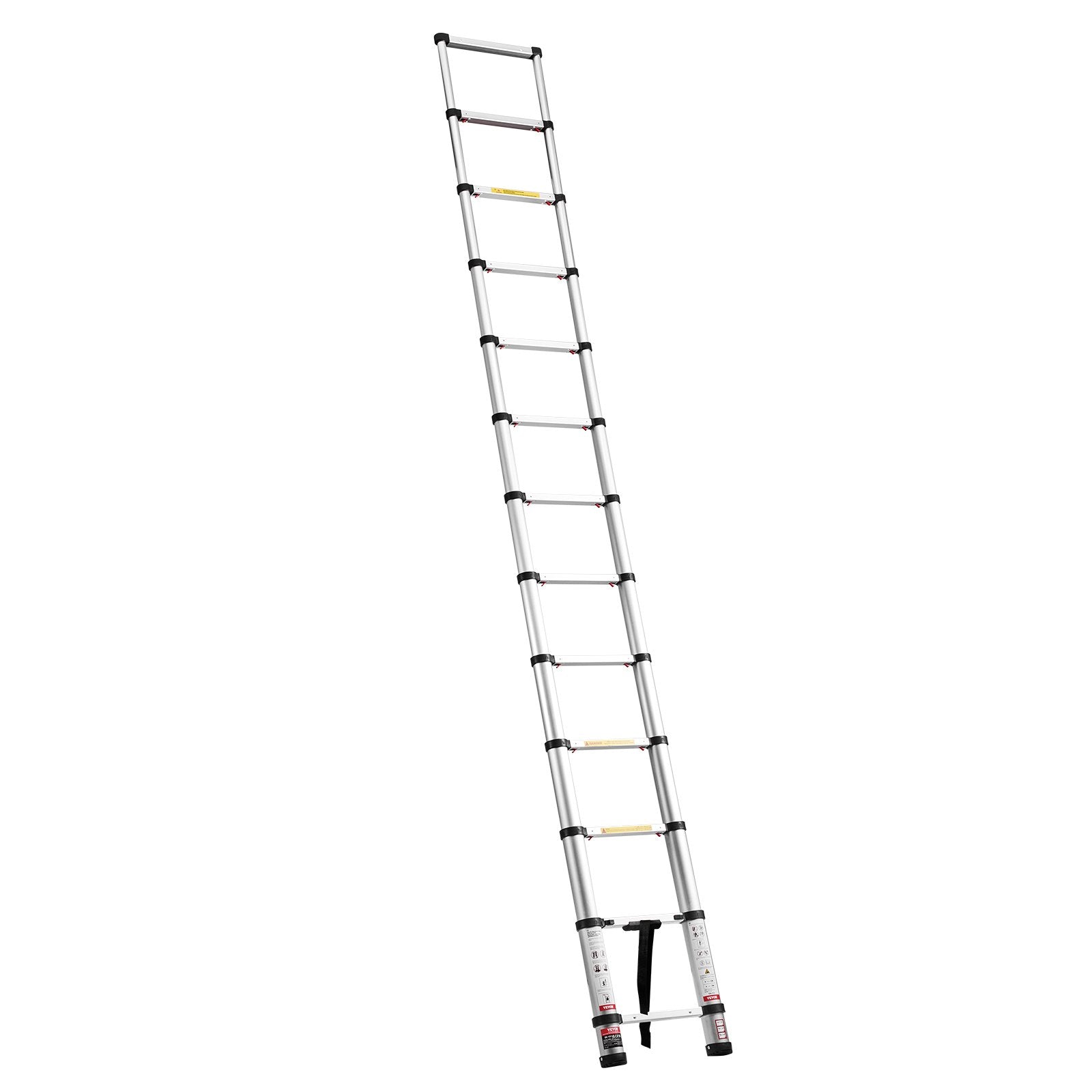 3.8m Telescoping Ladder, Aluminum Lightweight Collapsible Extension Ladder