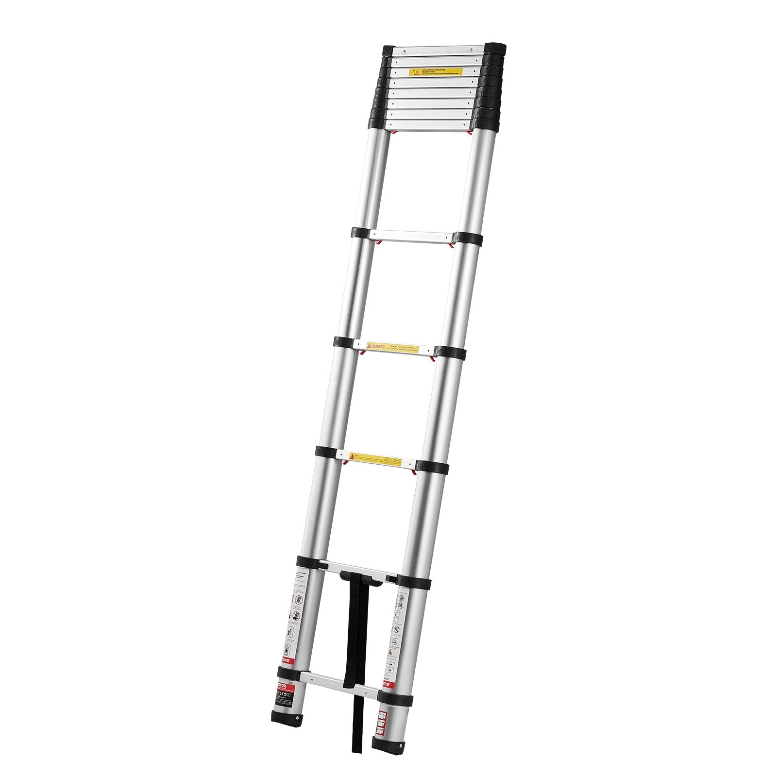 3.8m Telescoping Ladder, Aluminum Lightweight Collapsible Extension Ladder