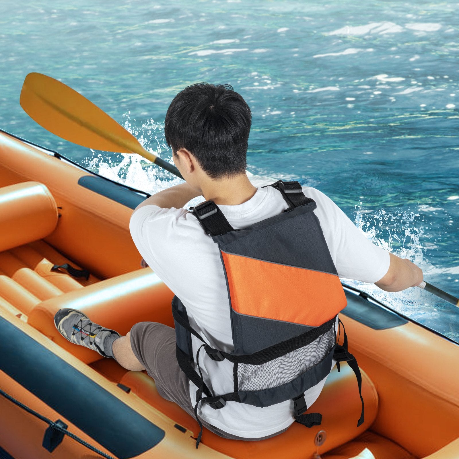 Life Vest for Watersports 96N Buoyancy Jacket with Waterproof Nylon, Men & Women