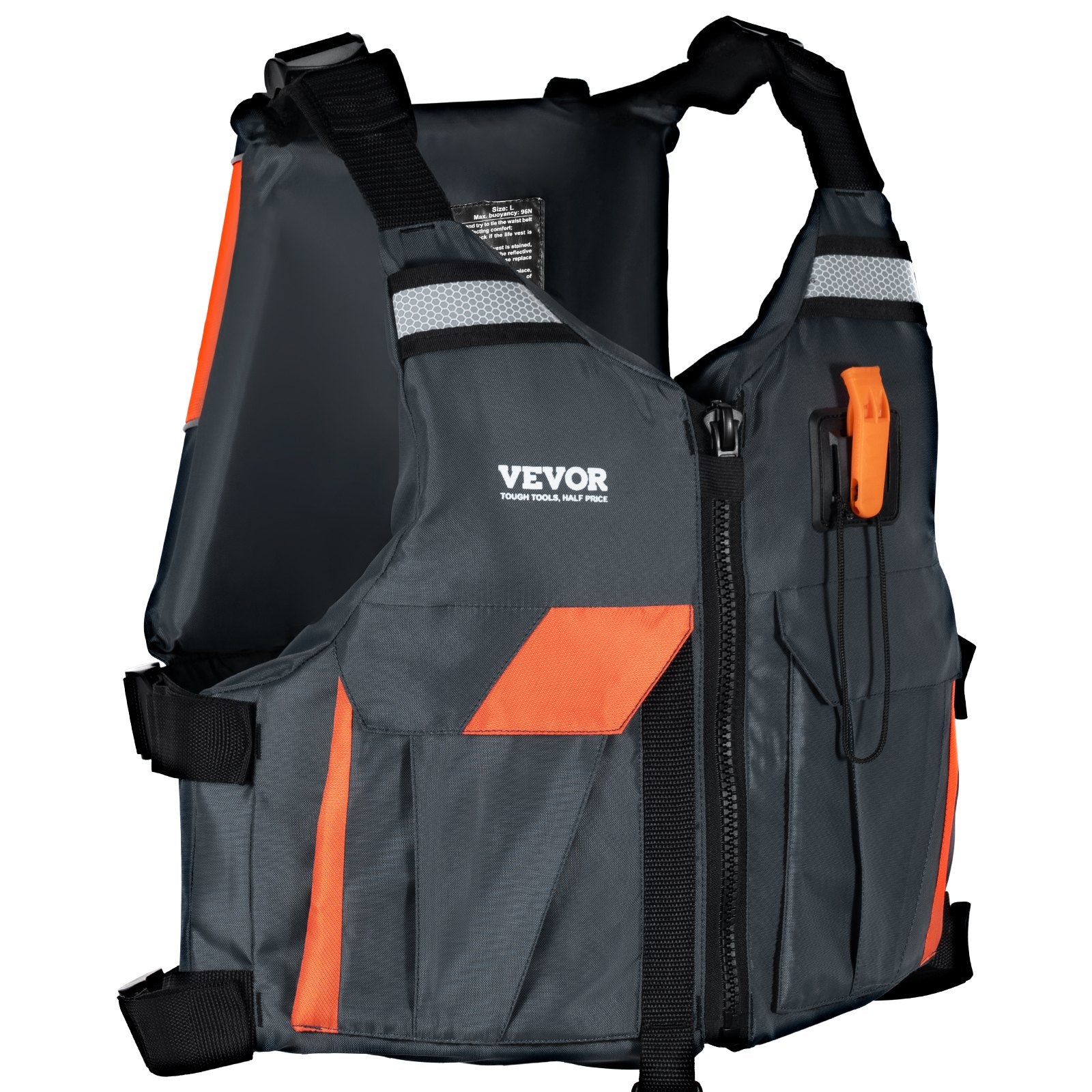 Life Vest for Watersports 96N Buoyancy Jacket with Waterproof Nylon, Men & Women