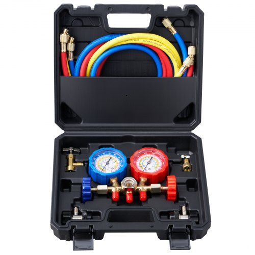 VEVOR AC Manifold Gauge Set 3 Way for Car Auto Freon Charging Evacuation