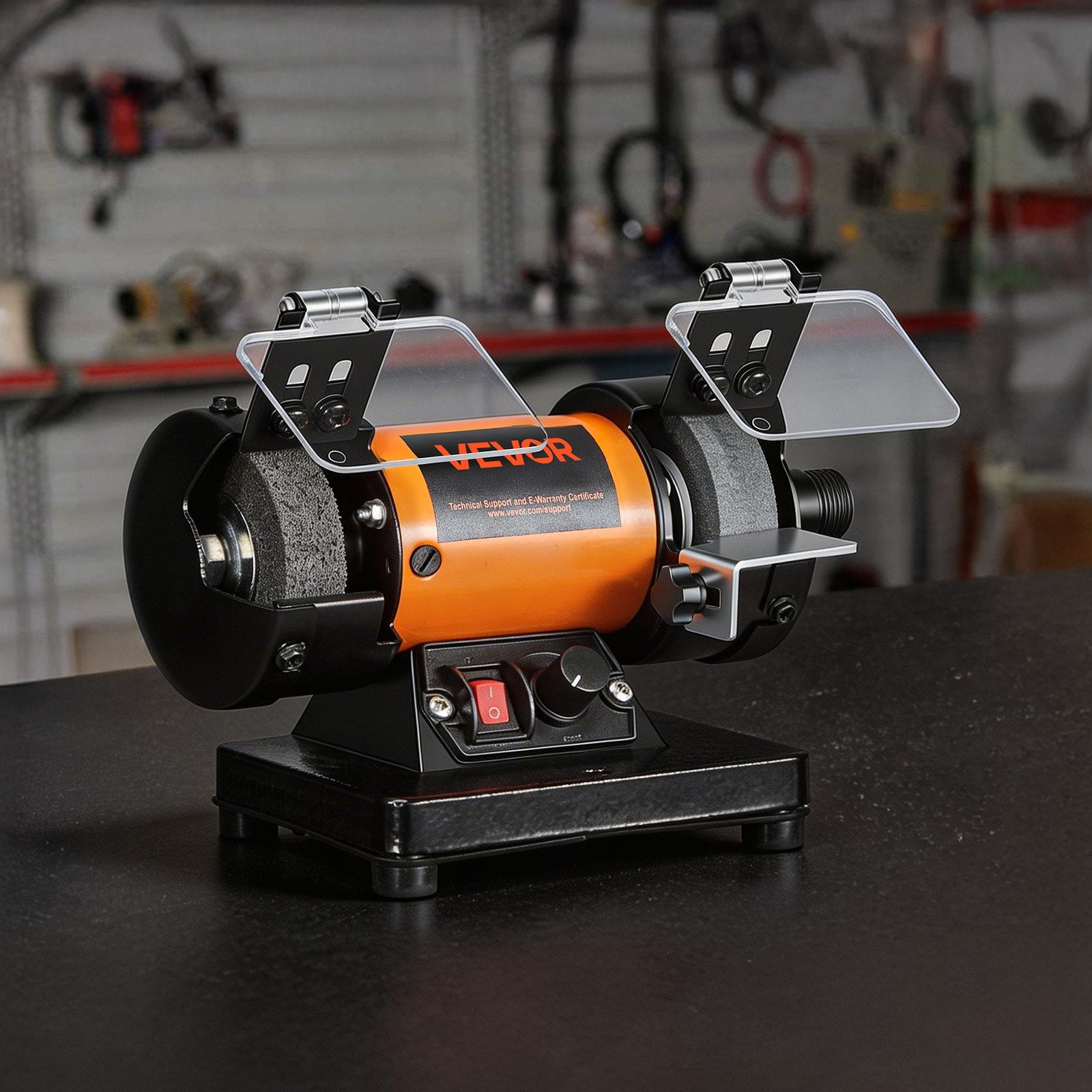 Adjustable Speed Bench Buffer Polisher with Wheels and 100Pcs Accessory Kit