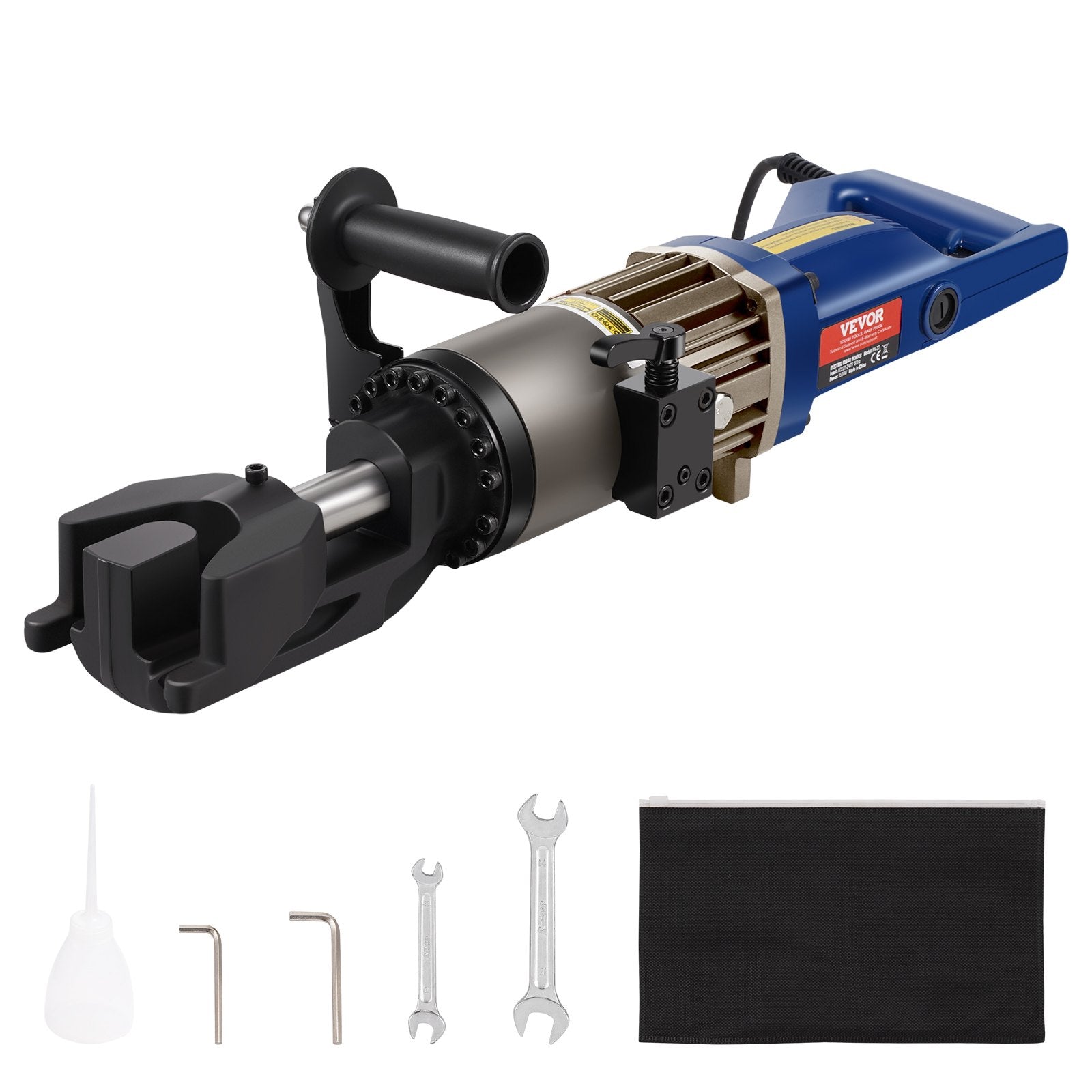 Electric Hydraulic Rebar Bender, 1500W Portable, Bends up to 3/4 Inch RN-22 Blue