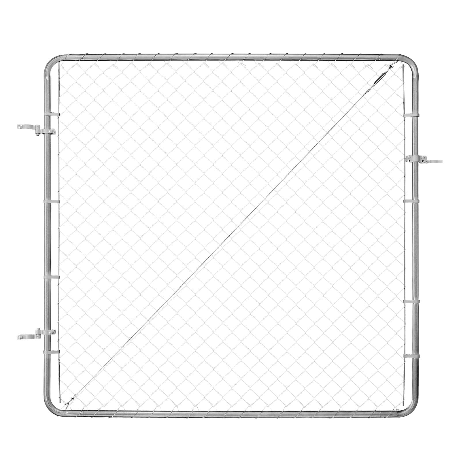 183 x 178cm Chain Link Fence Adjustable Galvanized Garden Gate
