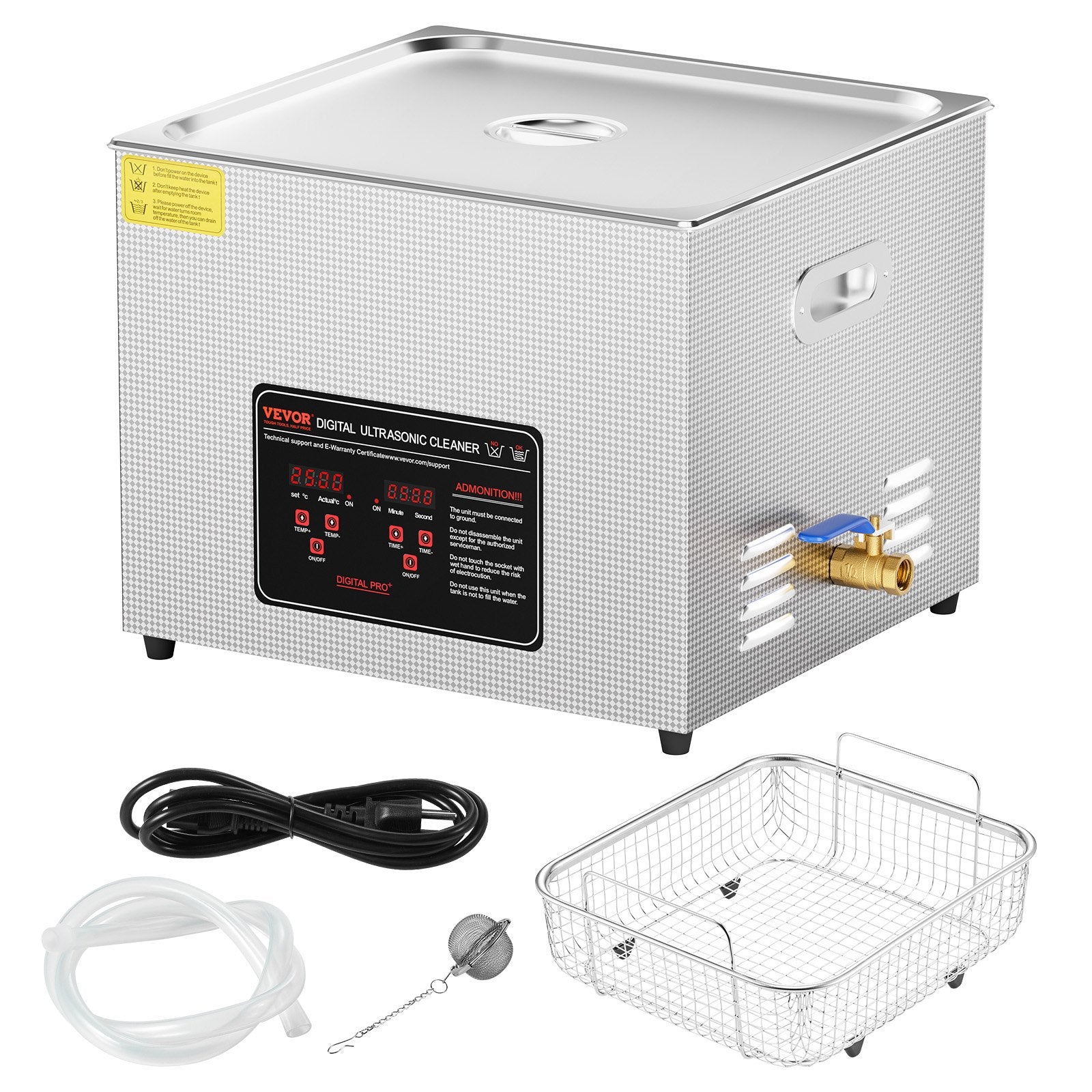 Ultrasonic Cleaner 15L 360W Digital 40kHz Timer Heater Watch Glasses Jewelry