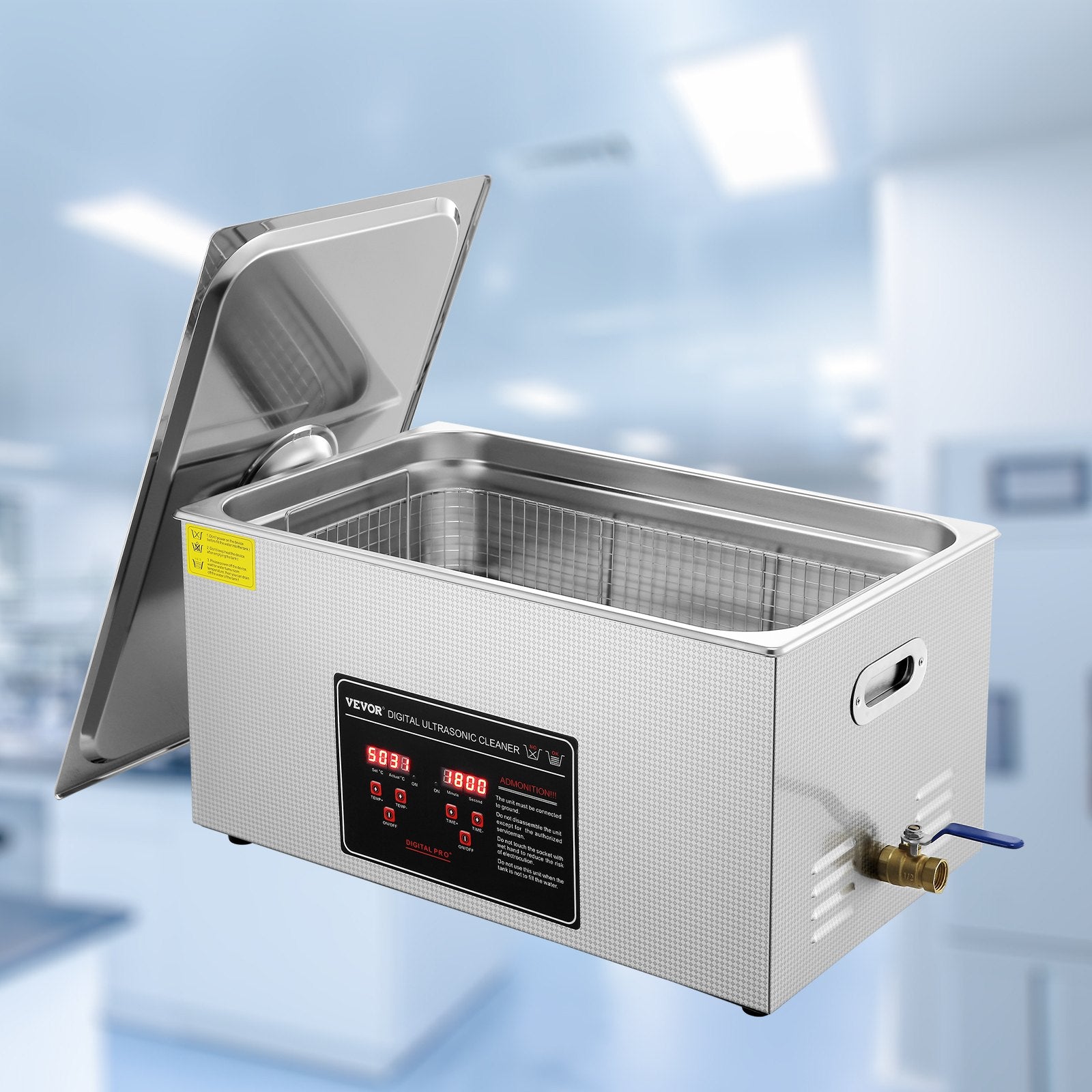 Ultrasonic Cleaner 22L with Digital Timer Heater Professional Stainless Steel