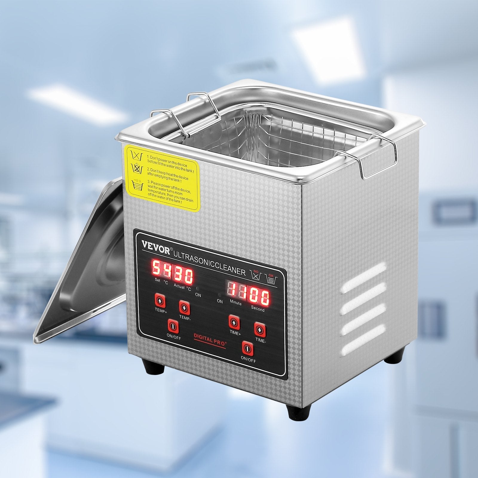 Jewelry Ultrasonic Cleaner with Digital Heater Timer Professional 2L