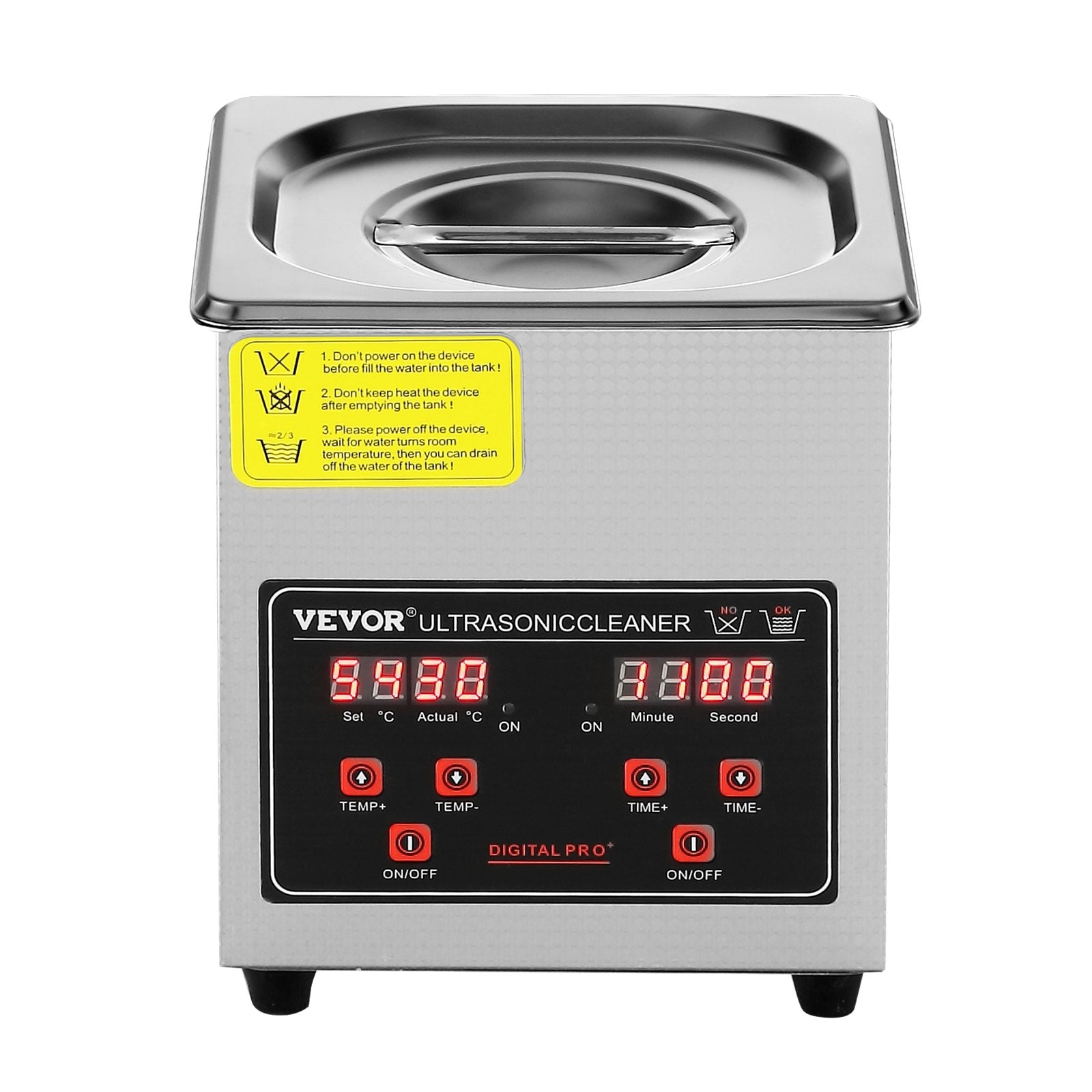 Jewelry Ultrasonic Cleaner with Digital Heater Timer Professional 2L