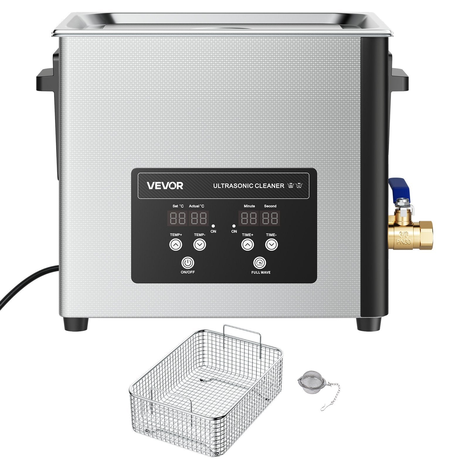 10L Ultrasonic Cleaner Digital Stainless Steel 40kHz for Jewelry Watches Coins