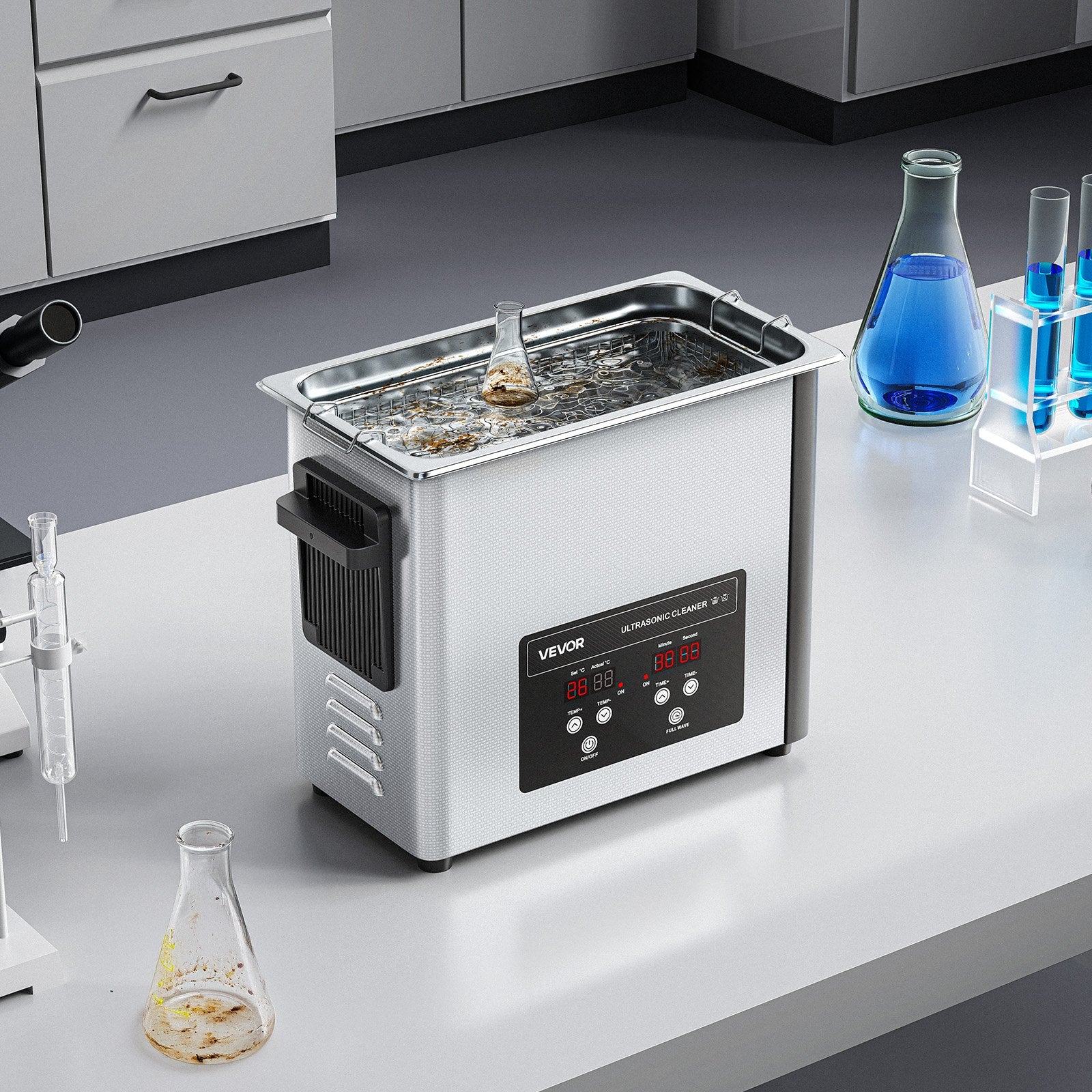 6L Ultrasonic Cleaner Professional Machine Basket Digital 120W 40kHz Stainless