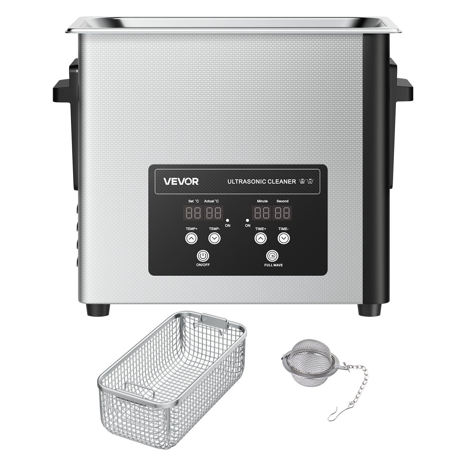 6L Ultrasonic Cleaner Professional Machine Basket Digital 120W 40kHz Stainless