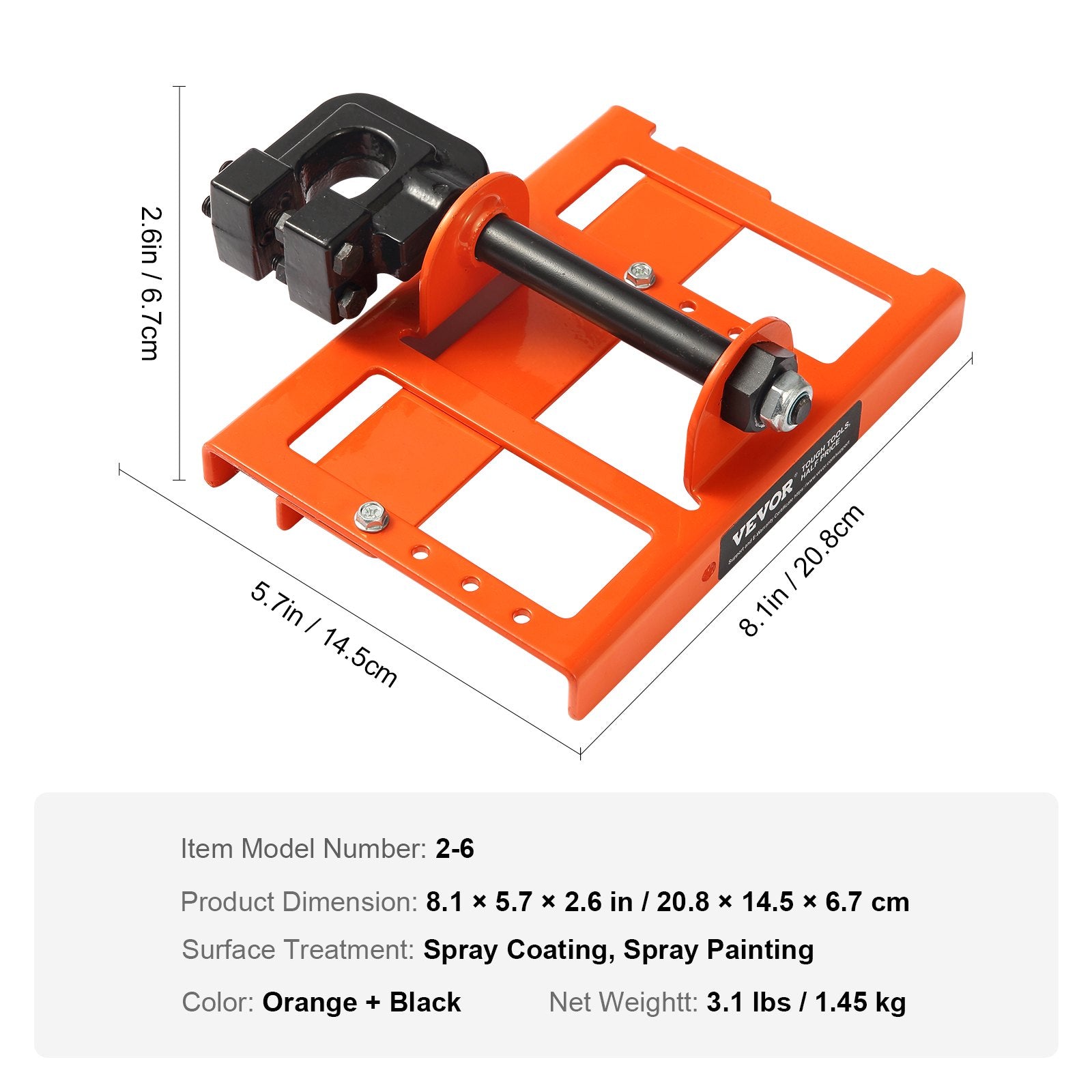 Vertical Chainsaw Mill Lumber Cutting Guide 5.1–15.2cm Cast Iron Attachment