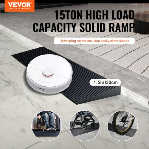 VEVOR 3cm Rise Threshold 90cm Wide Rubber Non-Slip Ramp for Doorways
