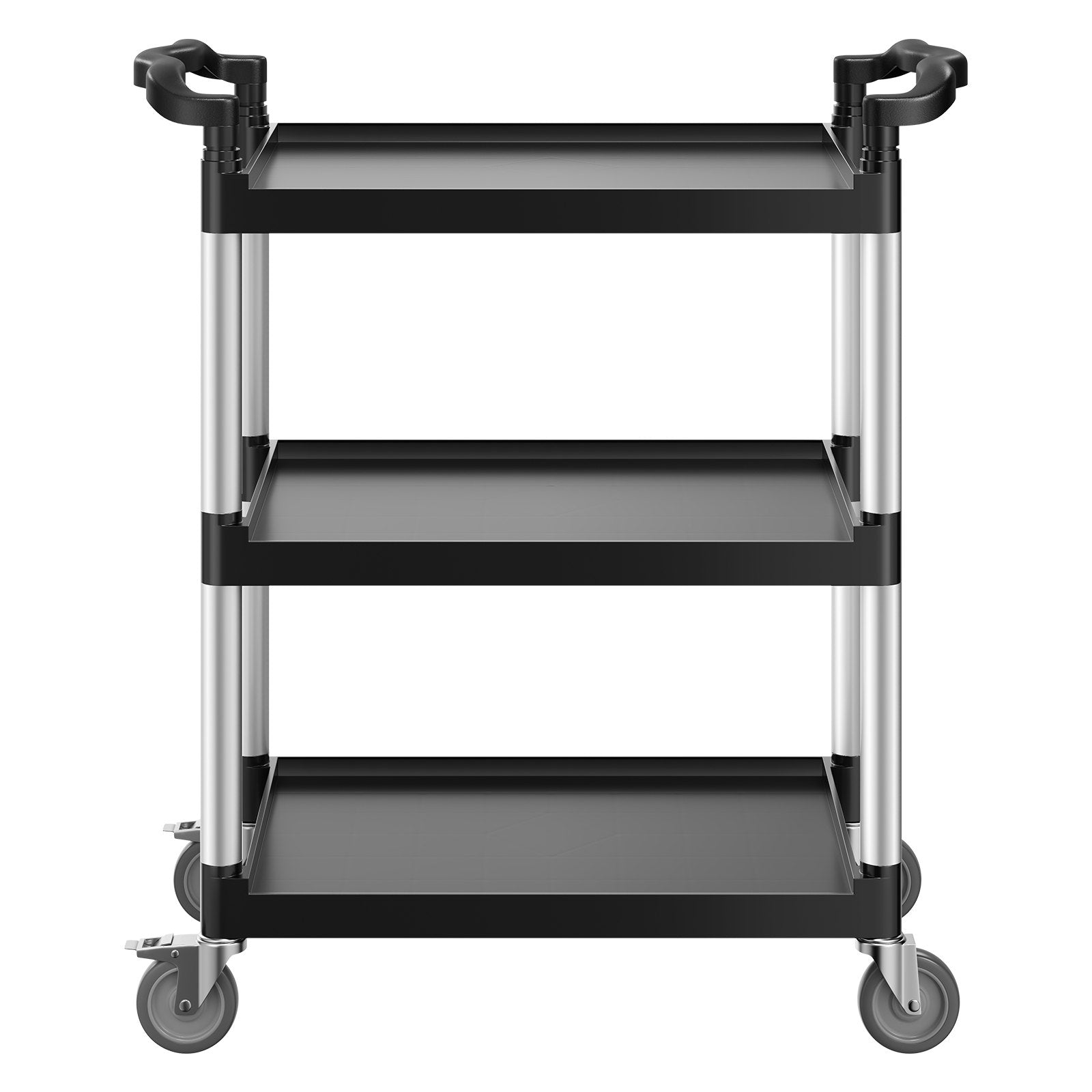 Utility Cart 300 lbs 3-Tier Plastic with 360° Swivel Wheels Food Service Cart