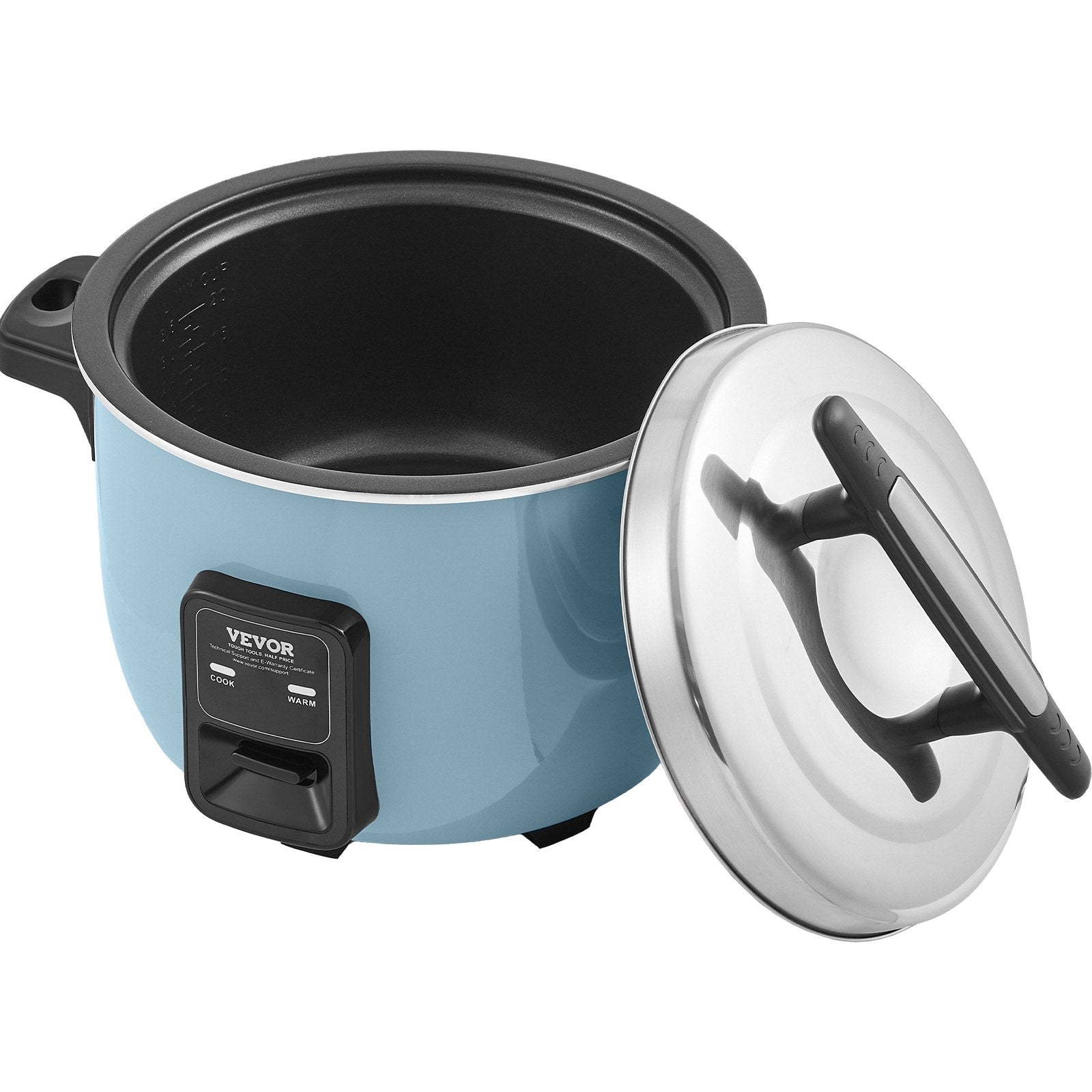 Commercial Rice Cooker 50-Cup 10L, Large Nonstick Cooker with Warmer & Paddle