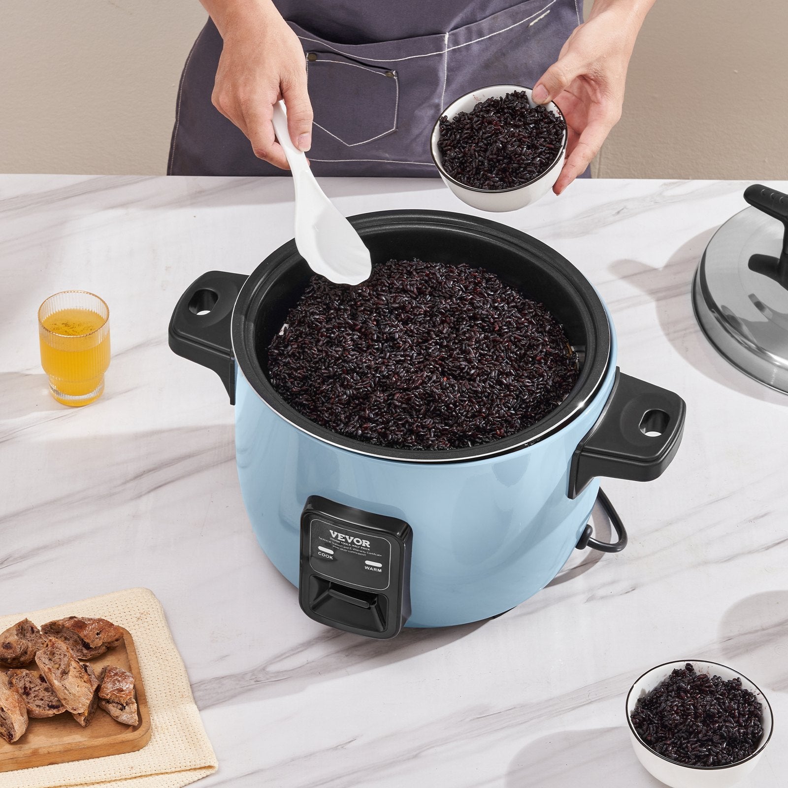 Commercial Rice Cooker 40-Cup 8L, Large Nonstick Cooker with 24H Warmer & Paddle