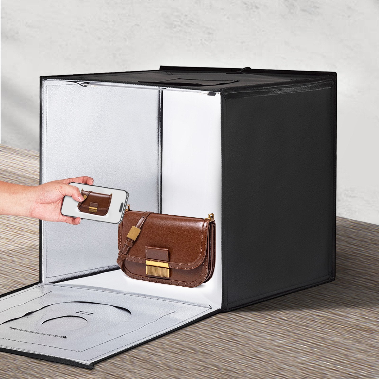 Photo Studio Light Box 3000-5600K Adjustable Tent Kit 160 LED with 6 Backdrops