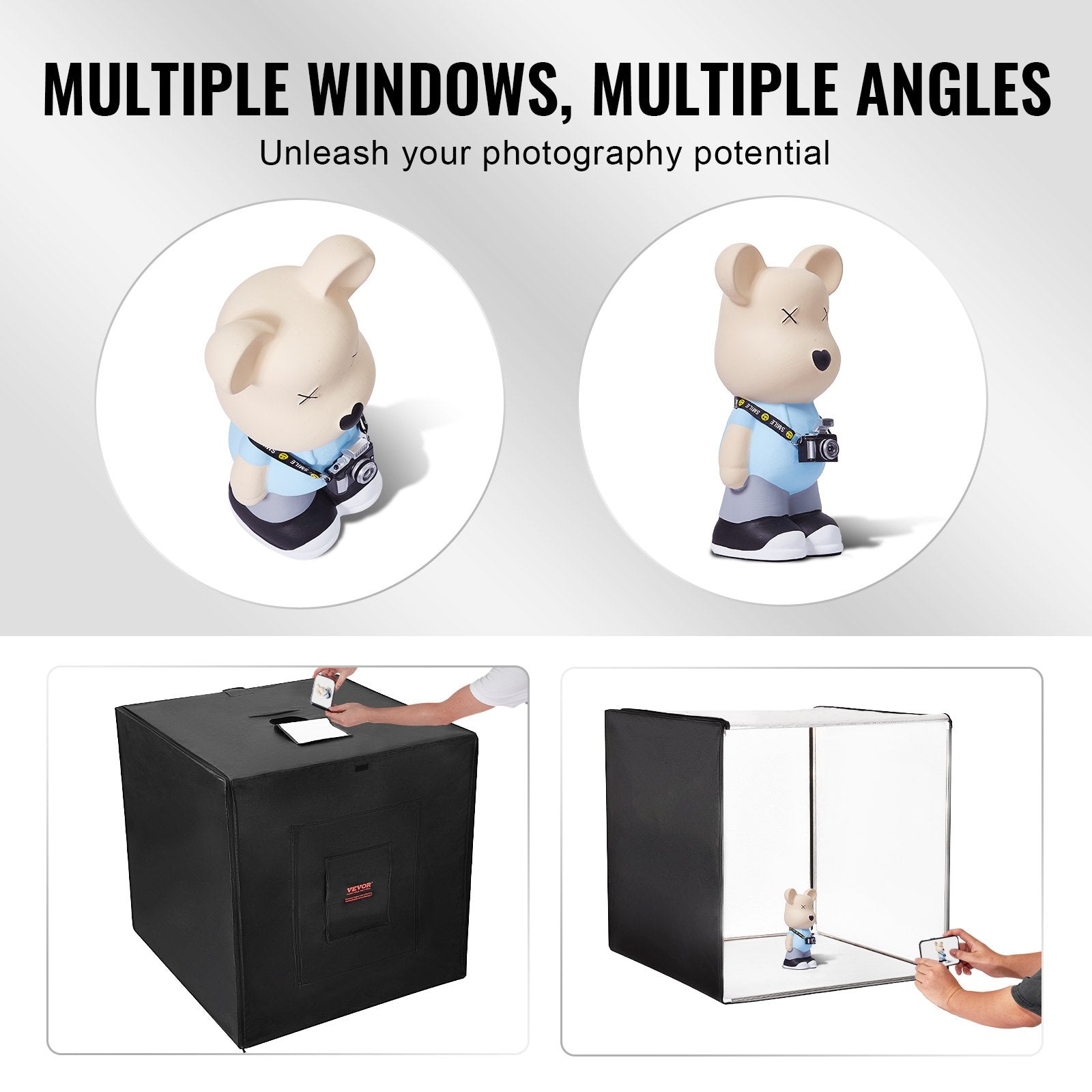 Photo Studio Light Box 5600K Shooting Tent Kit 210 LED with 5 Backdrops