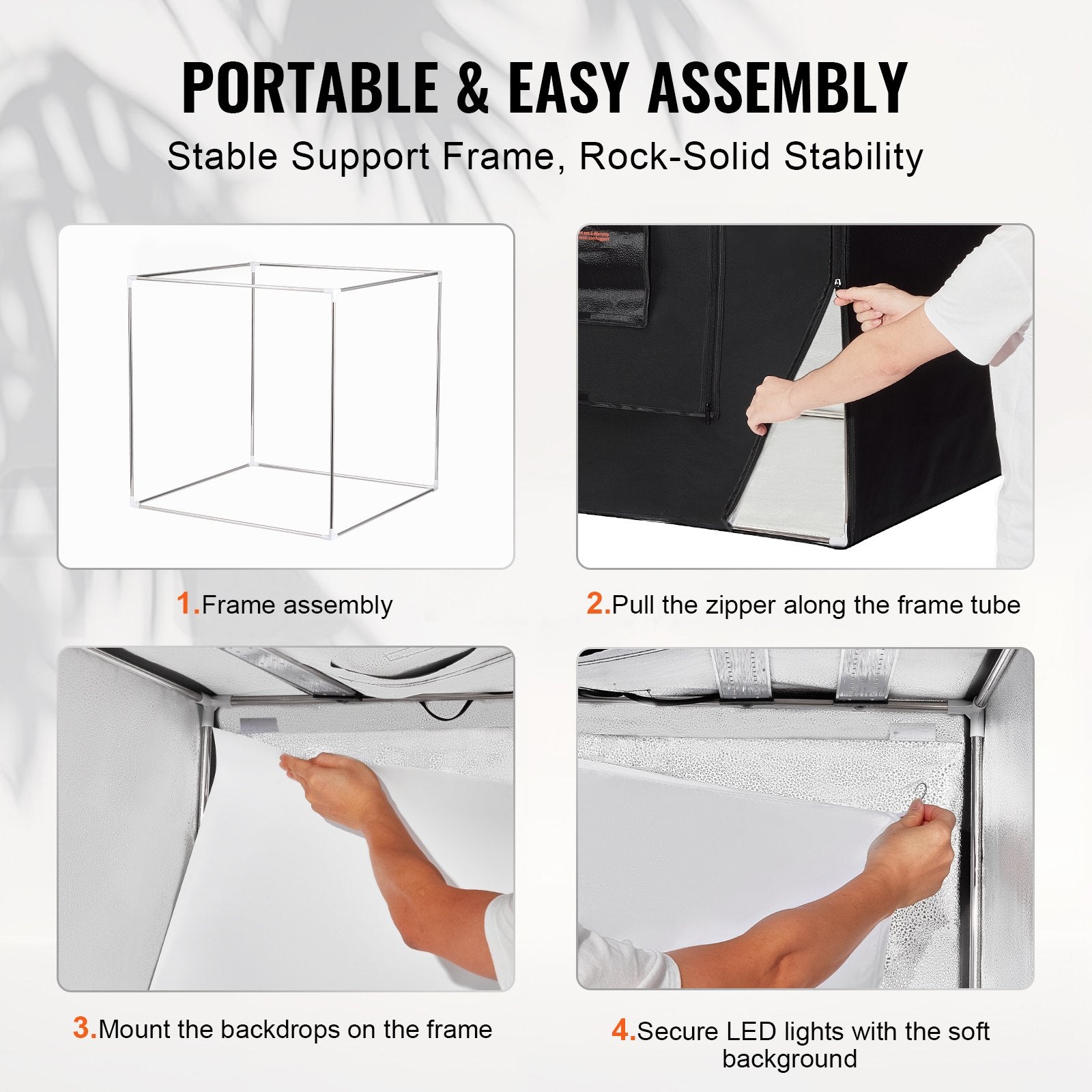 Photo Studio Light Box 5600K Shooting Tent Kit 210 LED with 5 Backdrops
