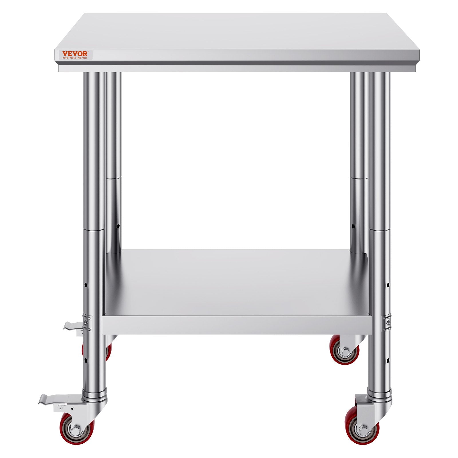 Stainless Steel Work Table 24x30x33.8in Wheels Heavy Duty Commercial Prep