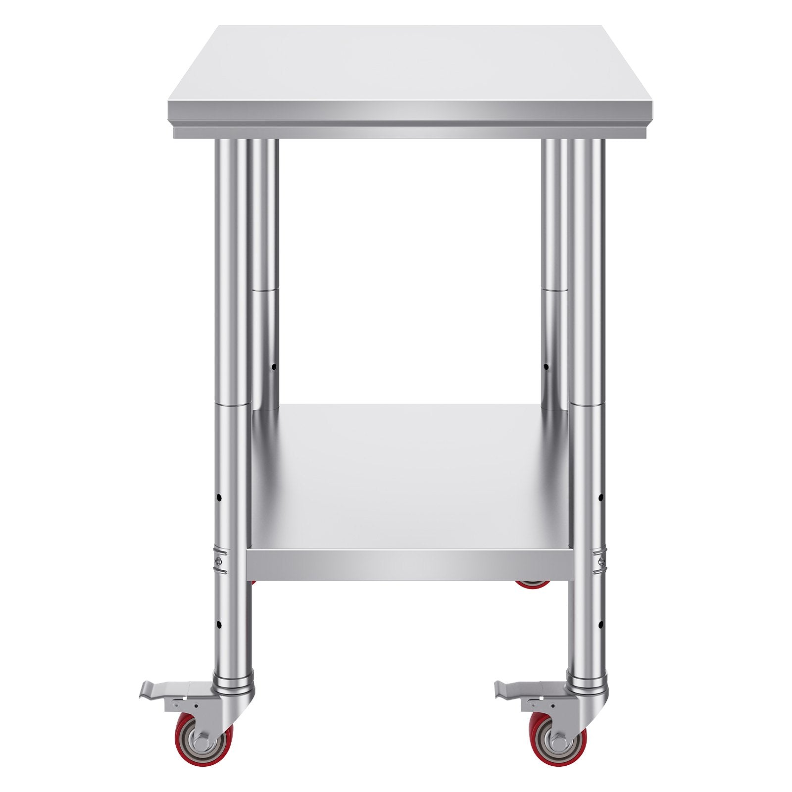 Stainless Steel Work Table 24x30x33.8in Wheels Heavy Duty Commercial Prep