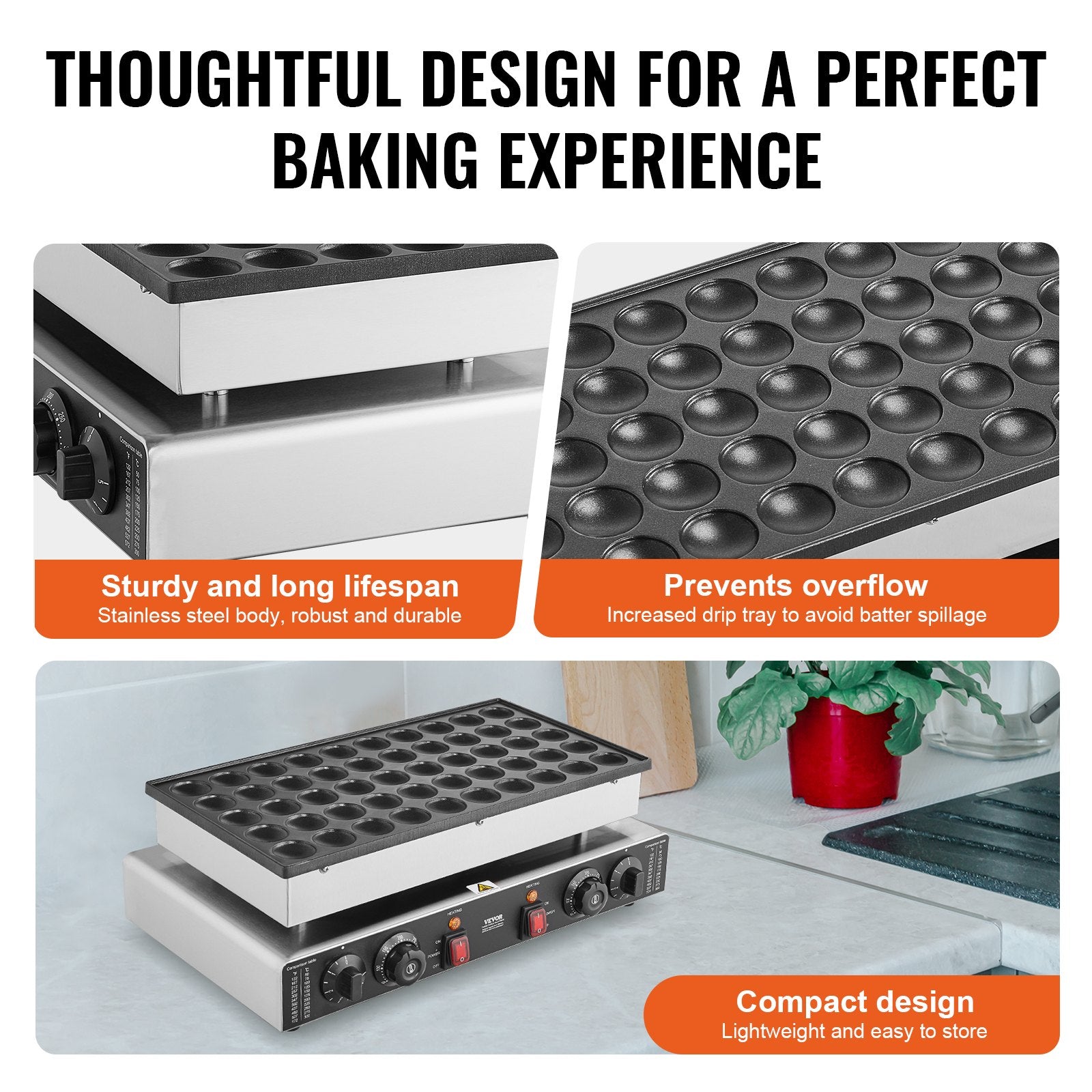 Mini Dutch Pancake Maker, 50pcs 43mm Dorayaki Baker, 1700W Electric Grill
