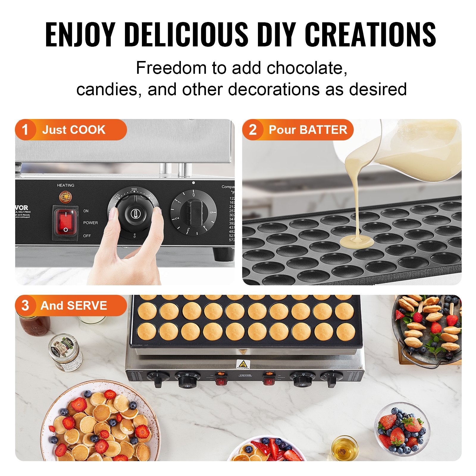 Mini Dutch Pancake Maker, 50pcs 43mm Dorayaki Baker, 1700W Electric Grill