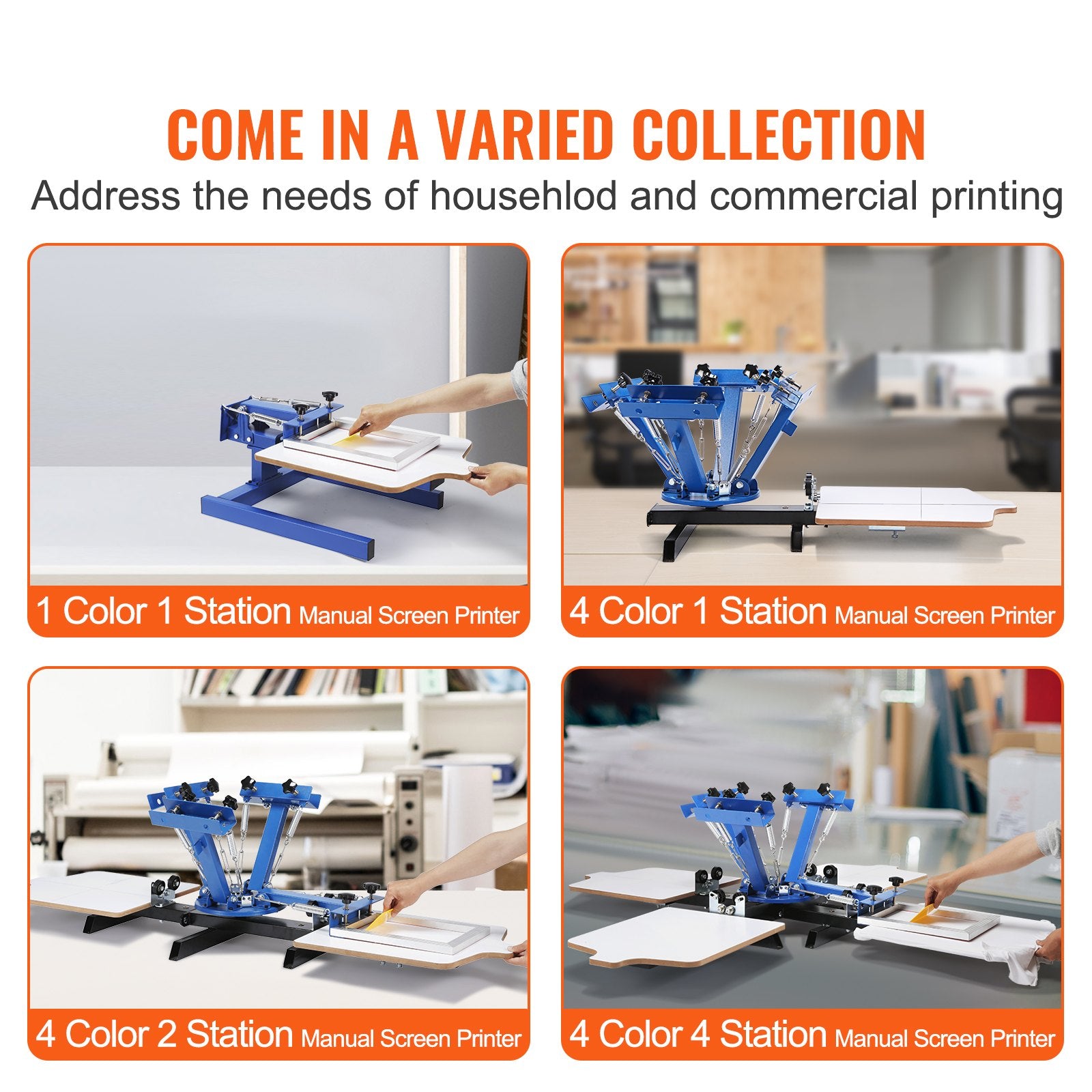 Screen Printing Machine 1 Color 1 Station 21.2x17.7in Double-Layer Adjustable