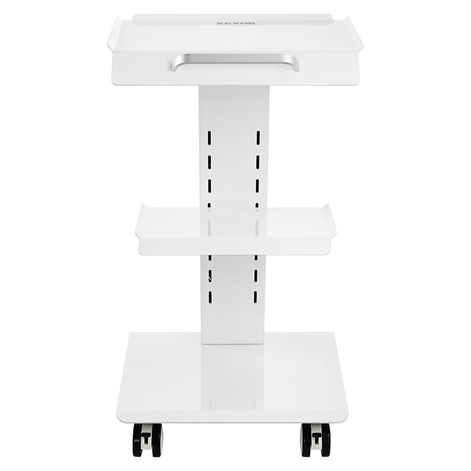 Lab Trolley 3-Layer Rolling Cart Built-in Socket Metal Mobile Tray Cart 220lbs