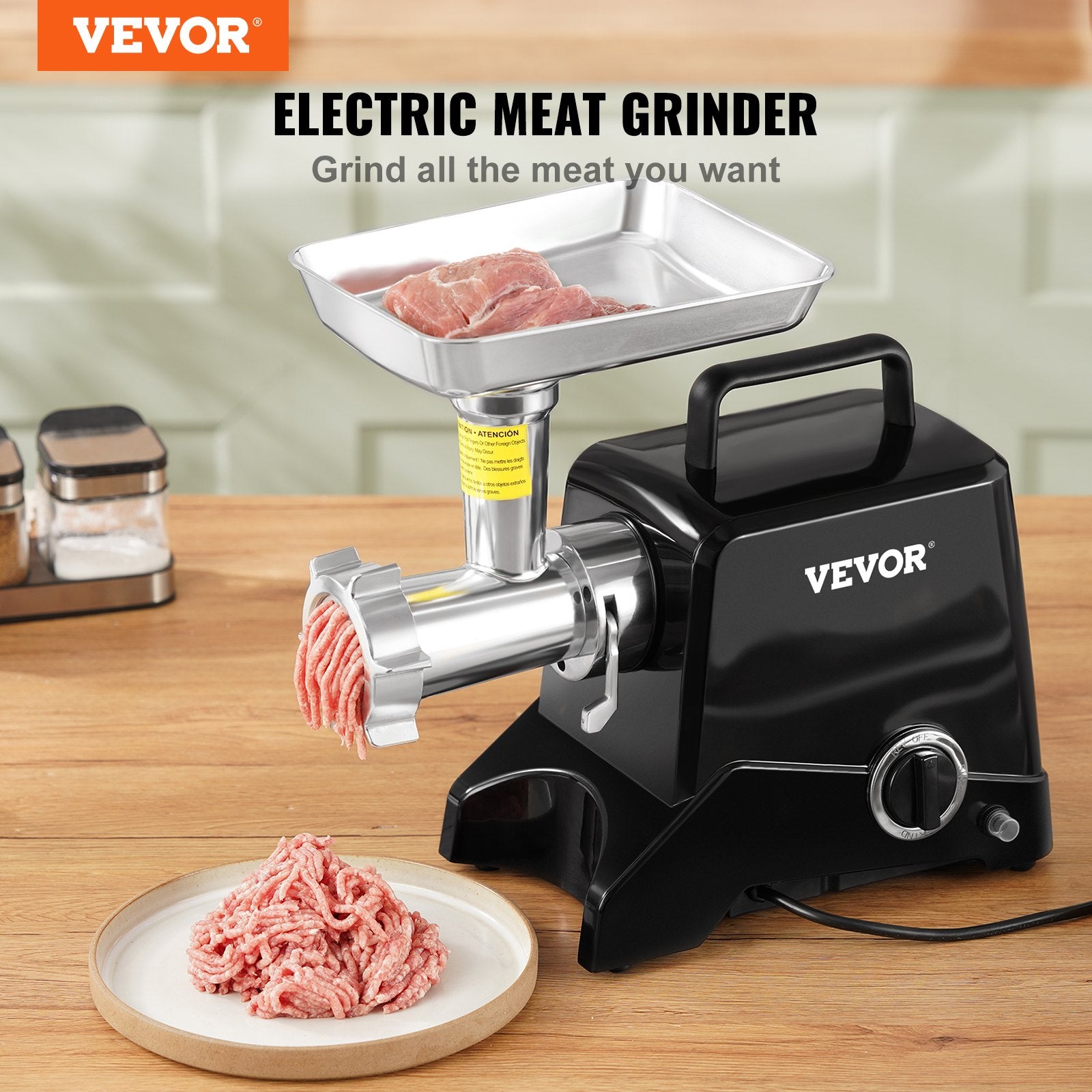 Electric Meat Grinder 2.27kg/Min Industrial Mincer Blade Plate Sausage Maker