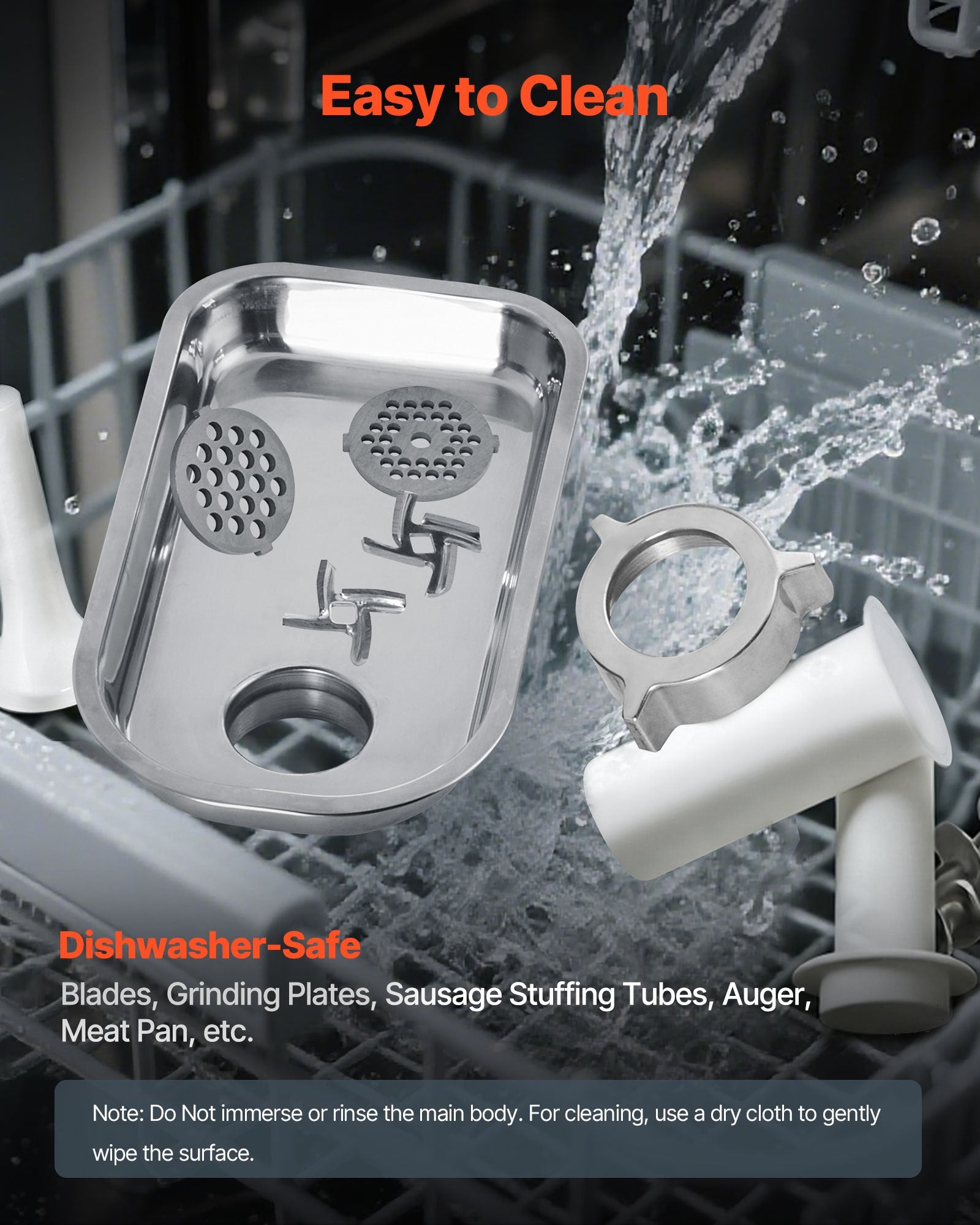 Electric Meat Grinder 4.5lbs/Min Industrial Mincer Blade Plate Sausage Maker