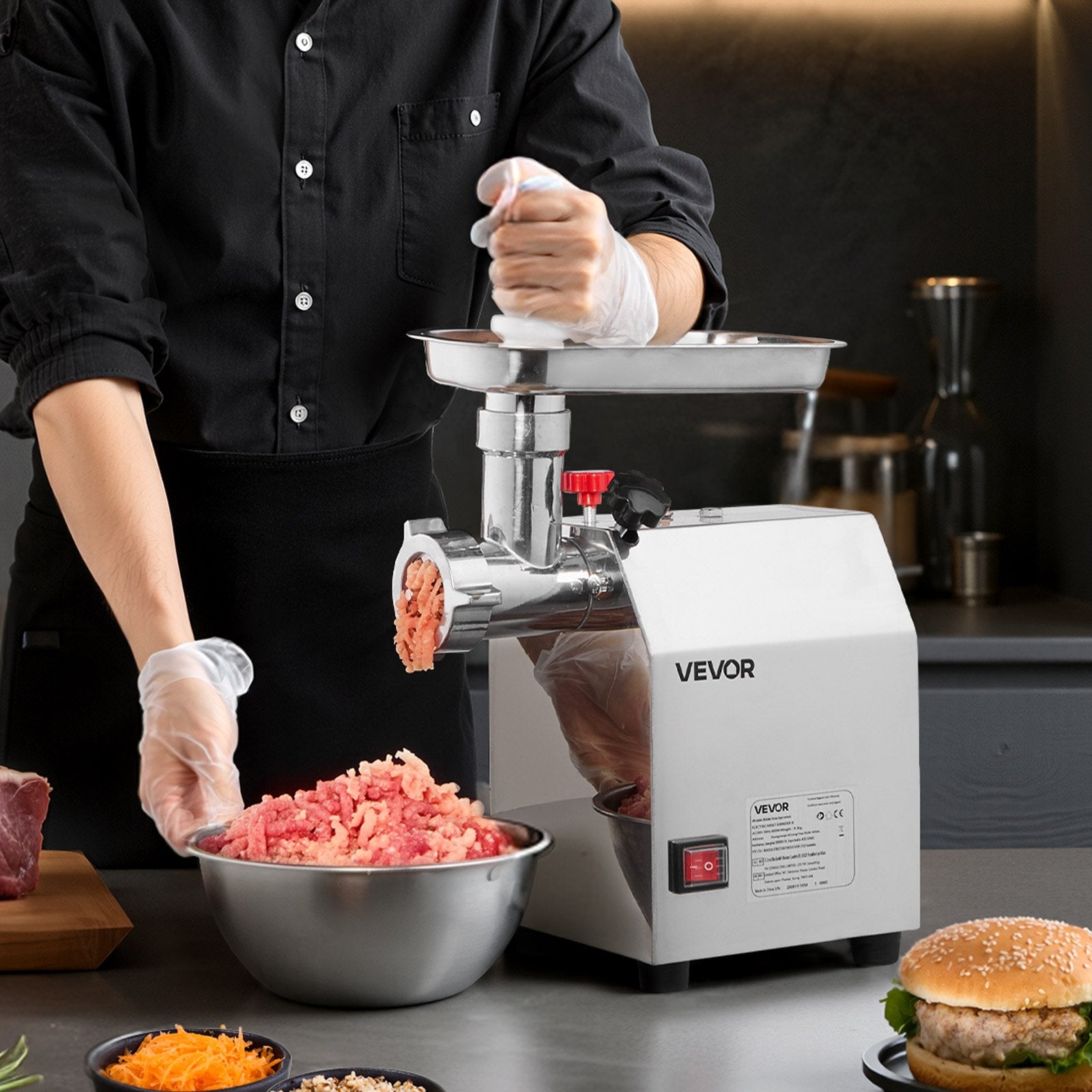 Electric Meat Grinder 4.5lbs/Min Industrial Mincer Blade Plate Sausage Maker