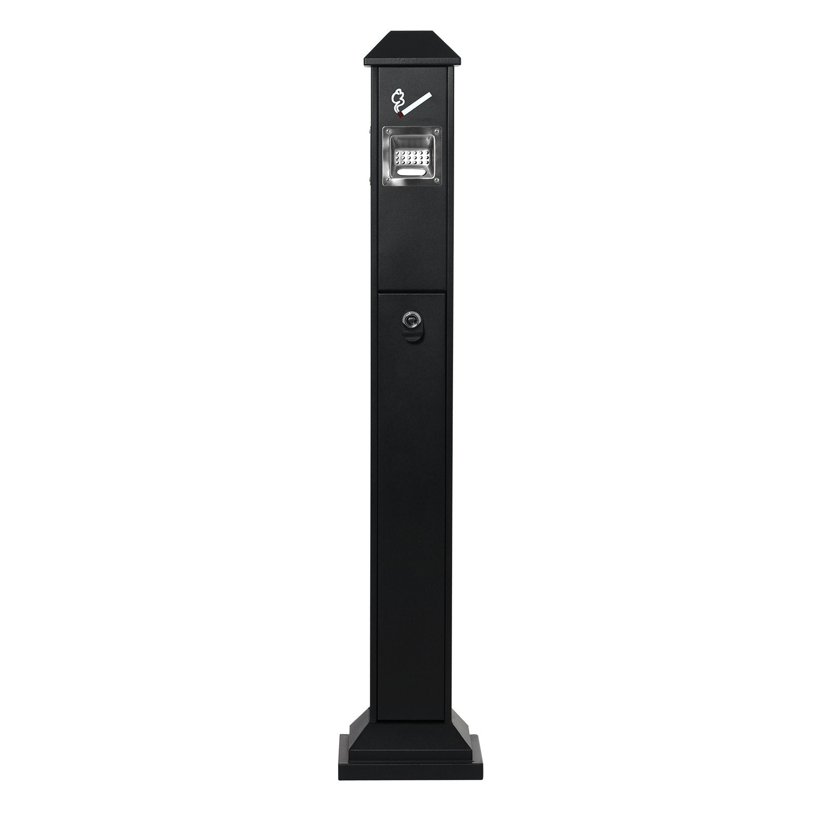 Cigarette Butt Receptacle, Weatherproof Freestanding Outdoor Disposal, 4 Opening