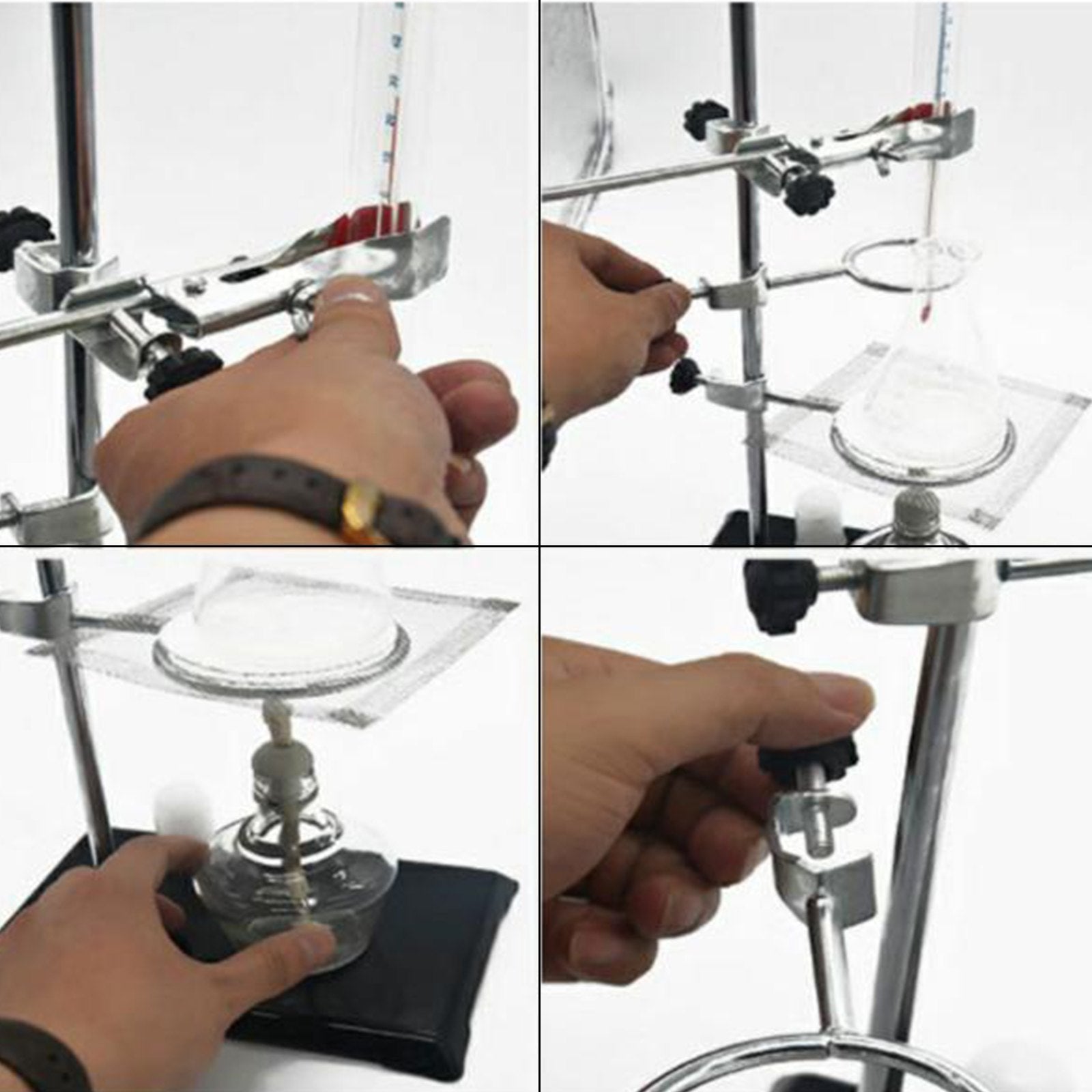 60CM Laboratory Stand Metalware Set with Condenser and Flask Tube Clamp Clips