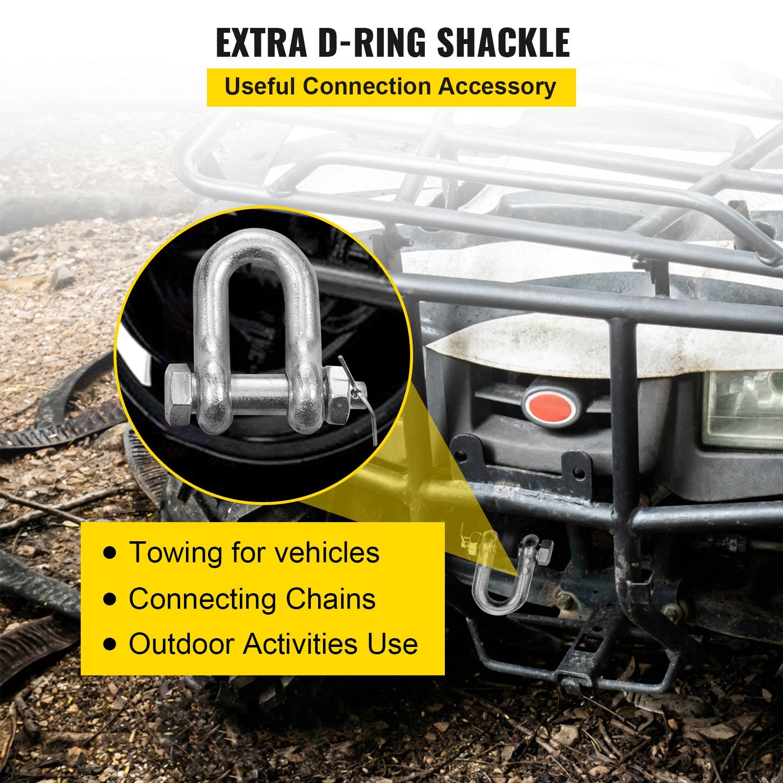 V Bridle Chain 5/16"x2ft Grade 80 9260lbs Tow Chain with TJ & Grab Hooks