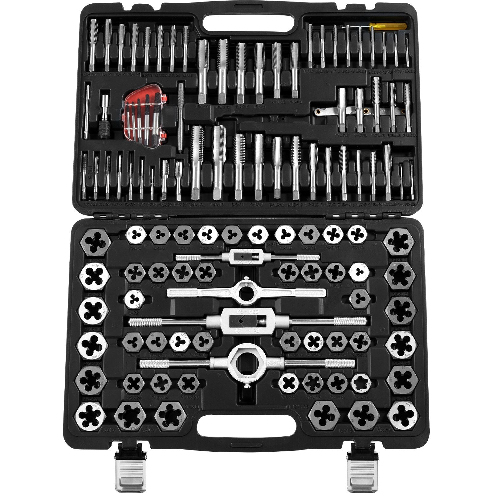Tap and Die Set 116-Piece Metric SAE Bearing Steel Accessories Storage Case