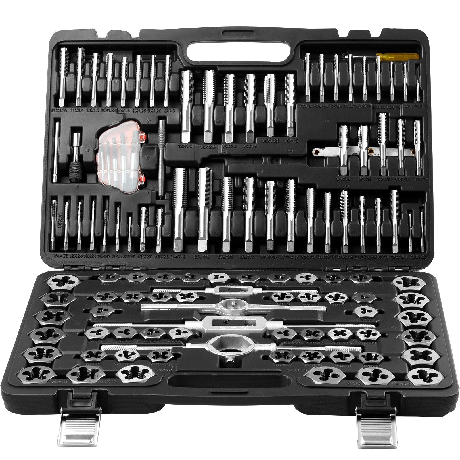 Tap and Die Set 116-Piece Metric SAE Bearing Steel Accessories Storage Case