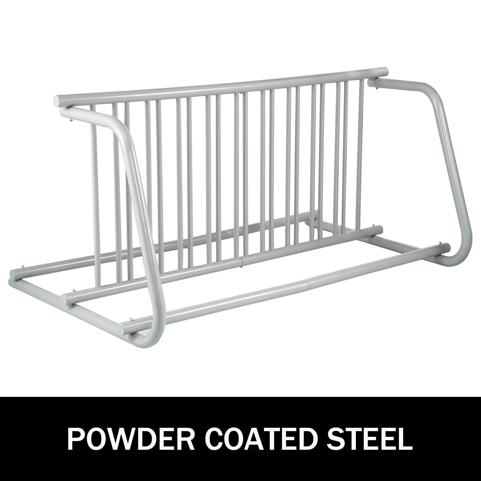 10-Holder Floor Bike Rack 59" All-Steel Grid Dual-Side 10-Bike Stand