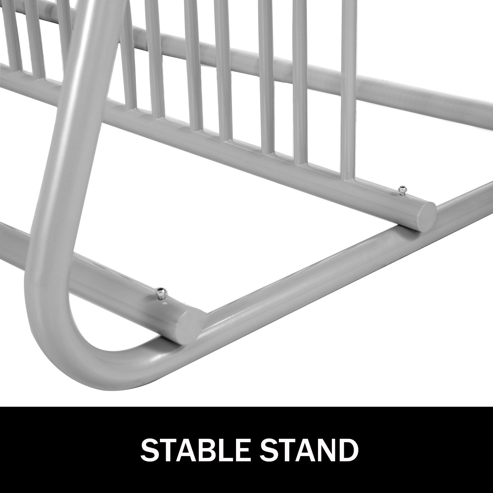 10-Holder Floor Bike Rack 59" All-Steel Grid Dual-Side 10-Bike Stand