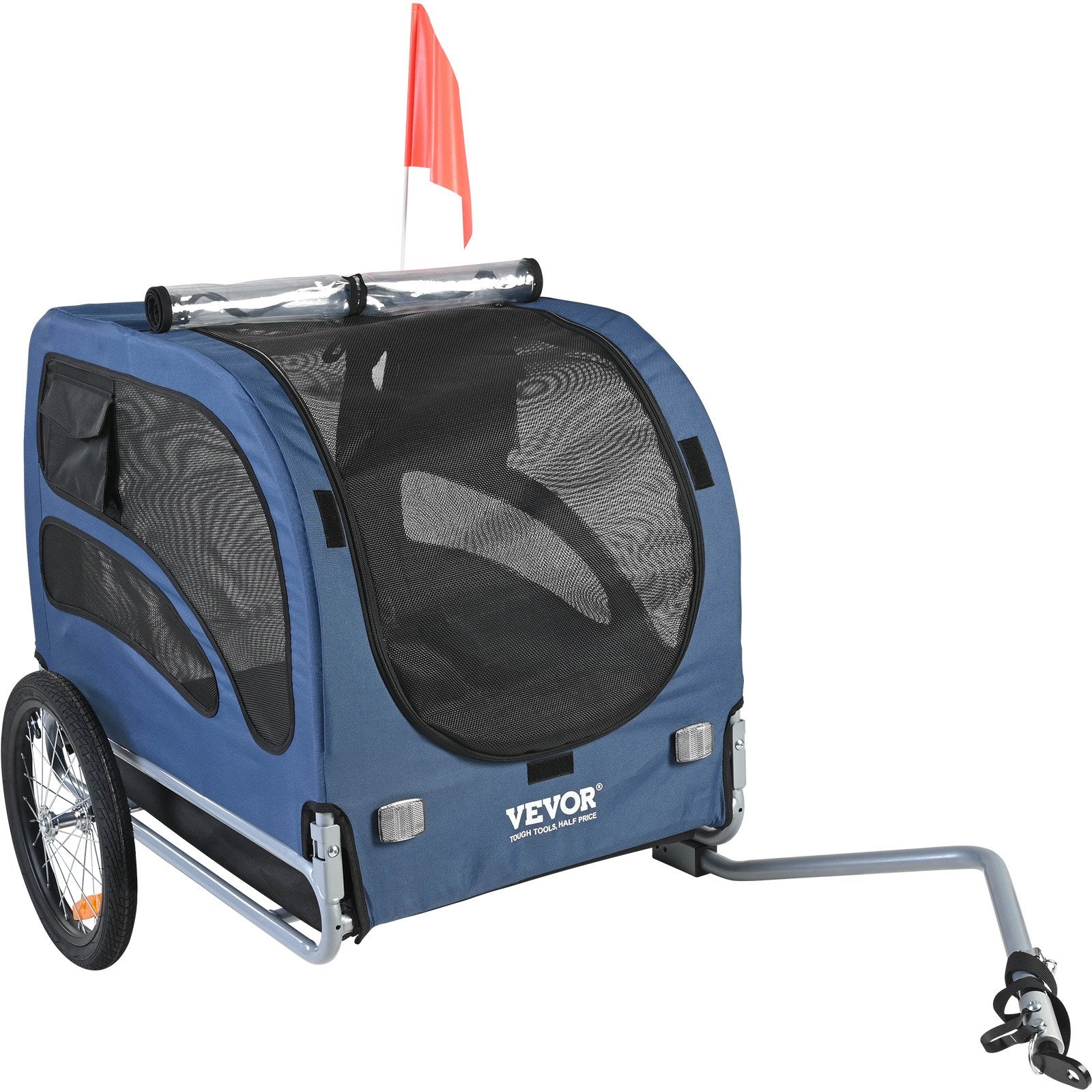 Dog Bike Trailer 45KG Pet Carrier Folding Frame Quick-Release Wheels